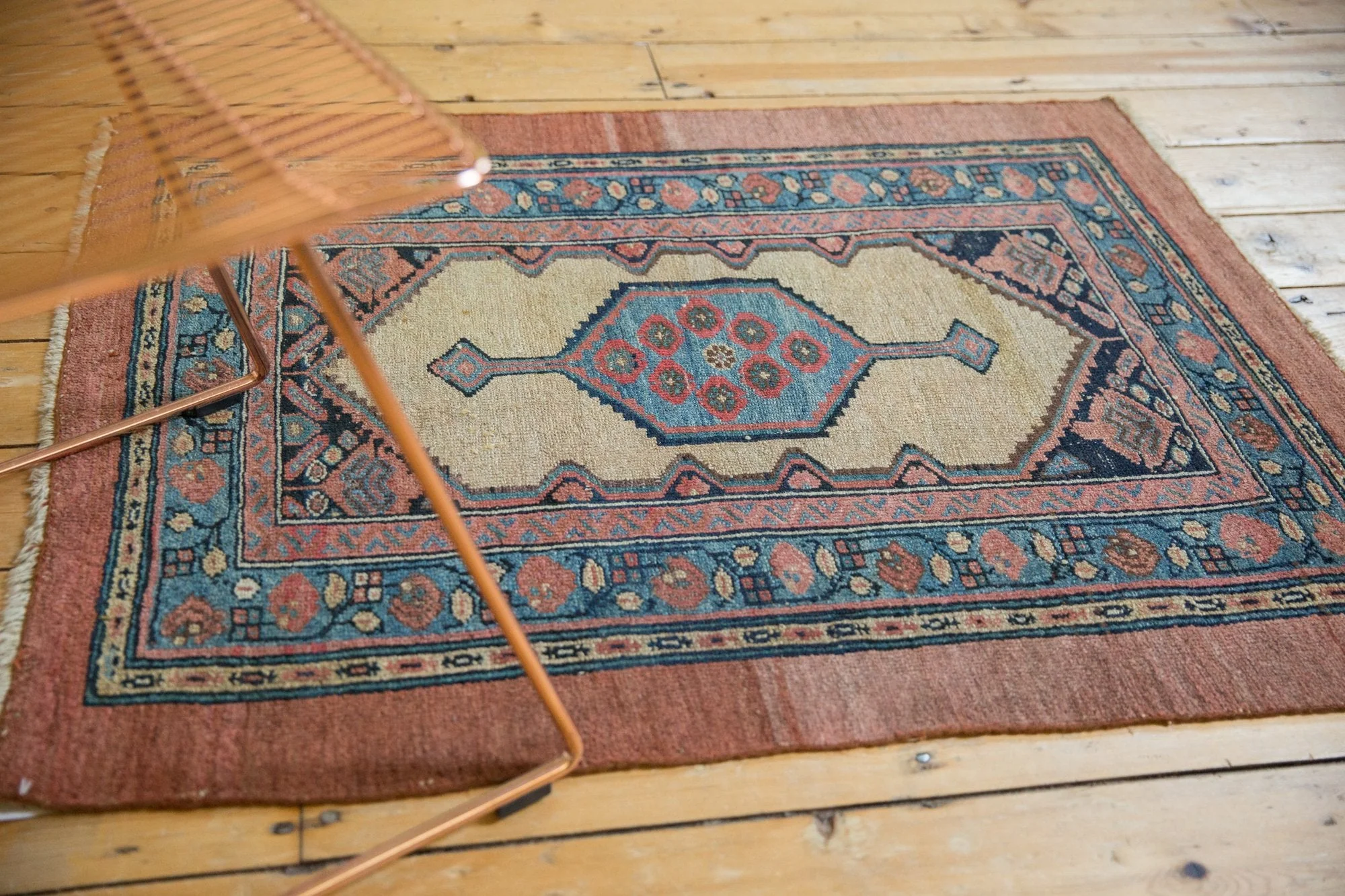 3x4 Antique Camel Hair Serab Square Rug - Image 3