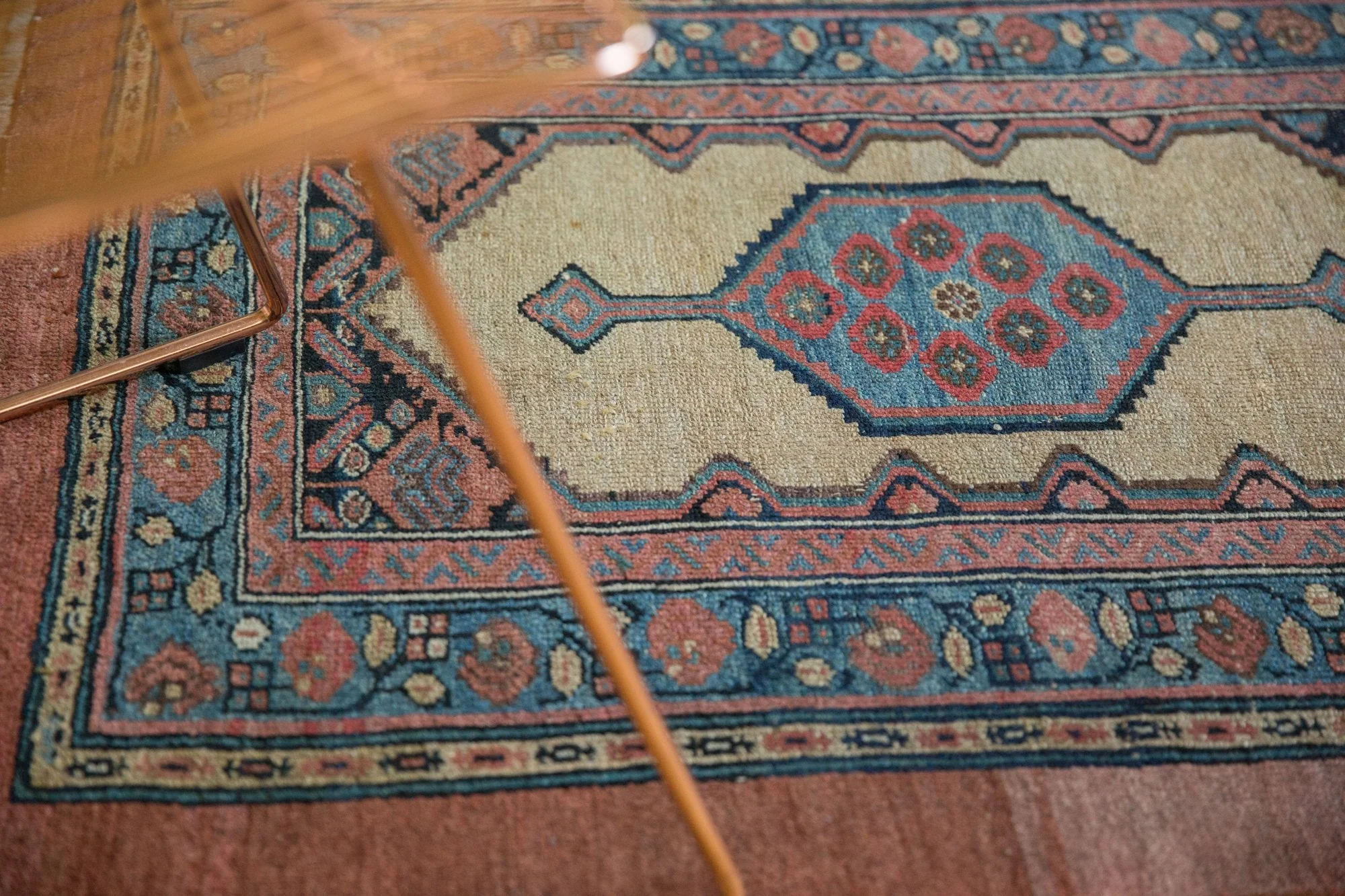 3x4 Antique Camel Hair Serab Square Rug - Image 4