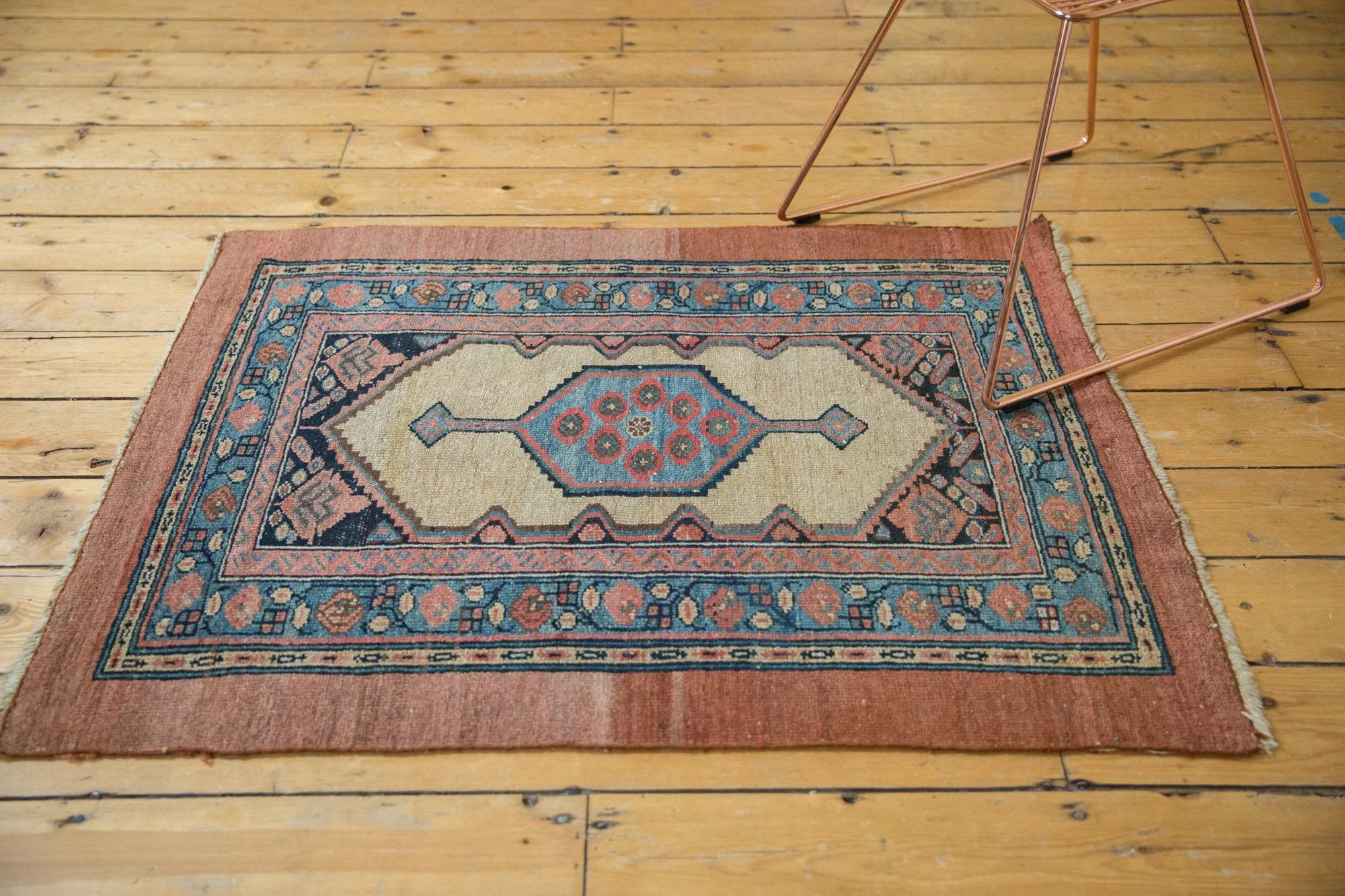 3x4 Antique Camel Hair Serab Square Rug - Image 8
