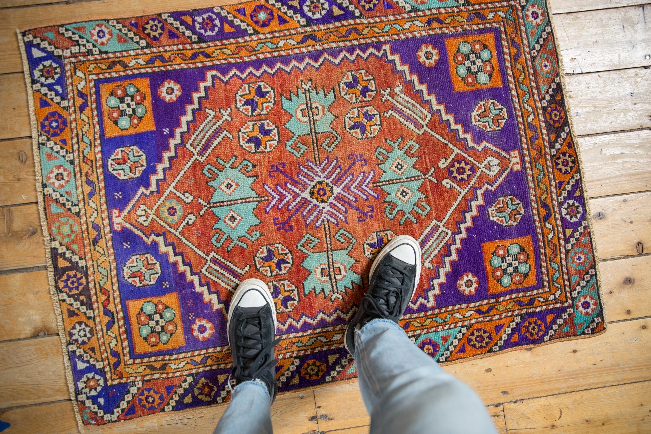 3x4 Vintage Distressed Oushak Square Rug - Image 2