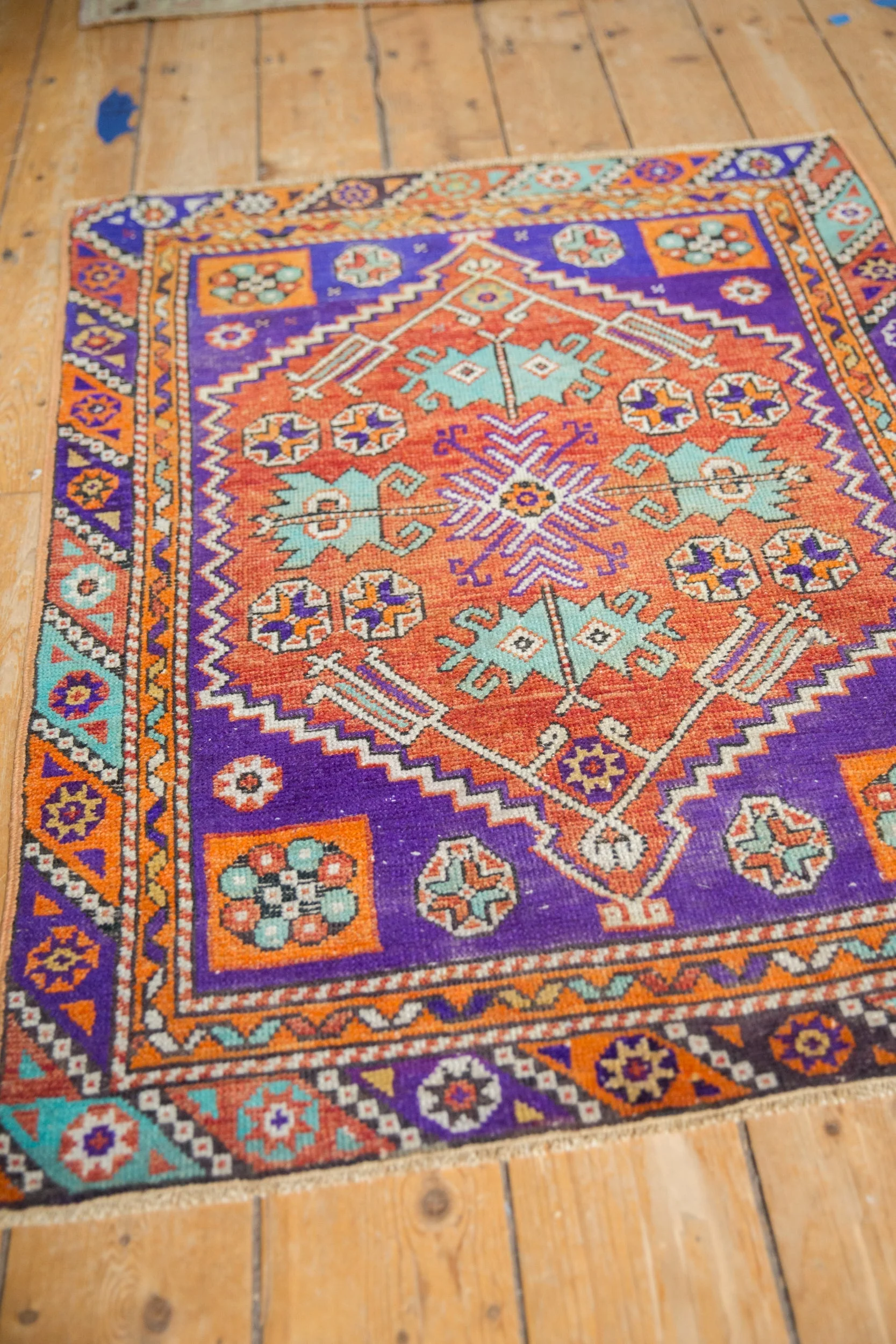 3x4 Vintage Distressed Oushak Square Rug - Image 4