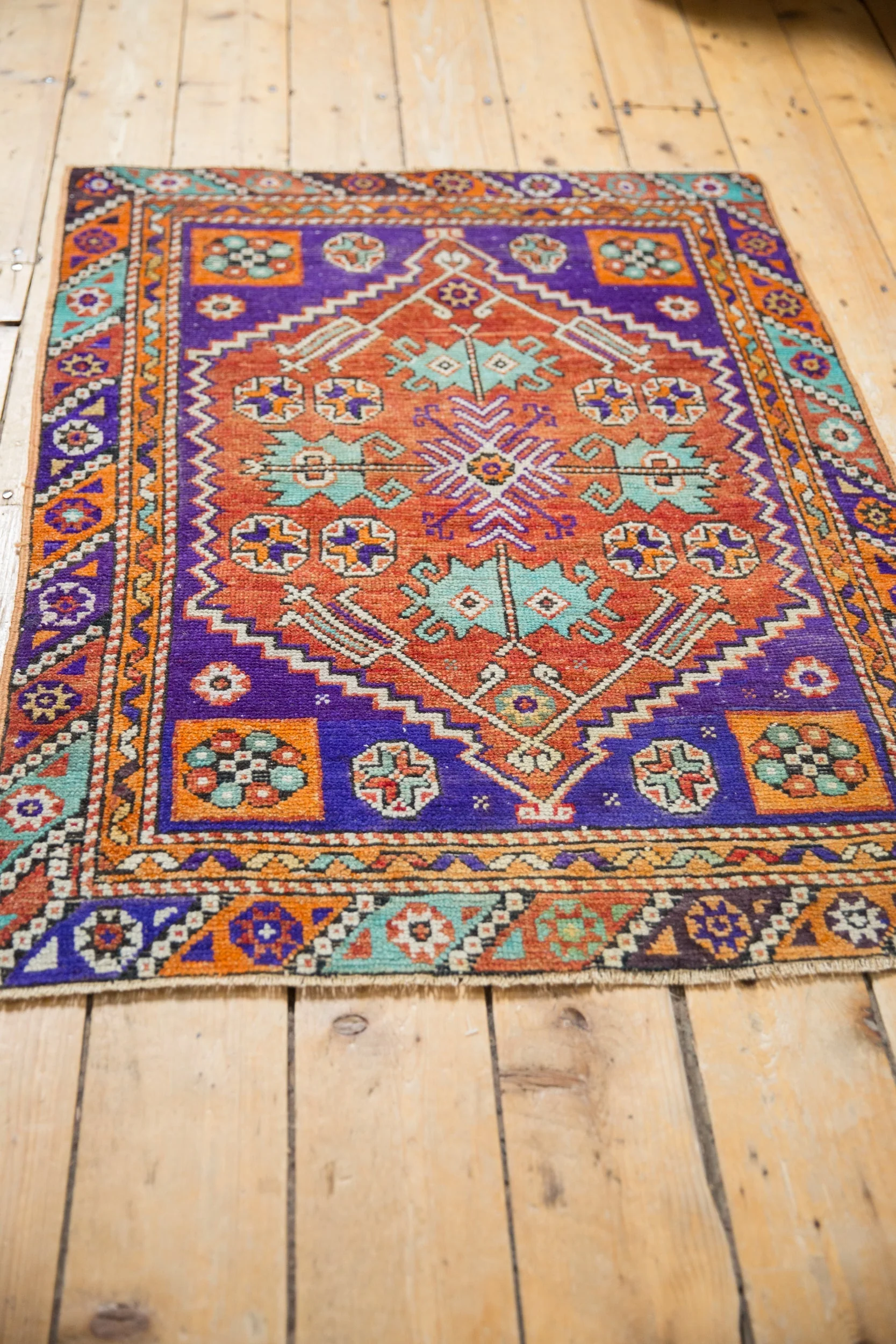 3x4 Vintage Distressed Oushak Square Rug - Image 6