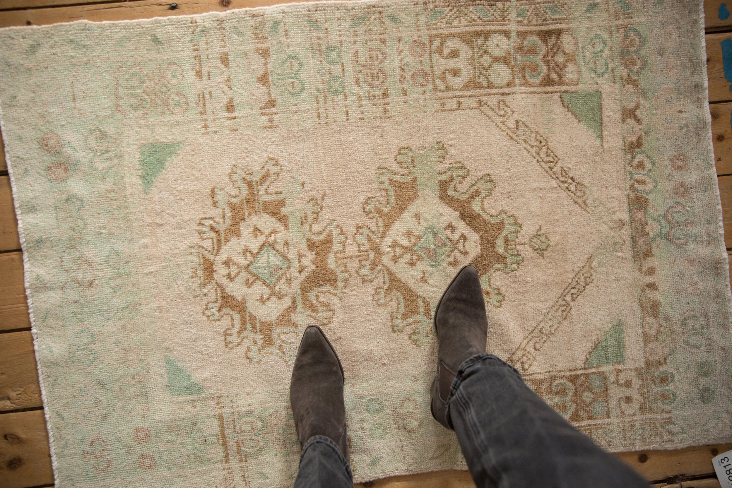 3x4 Vintage Distressed Oushak Square Rug - Image 2