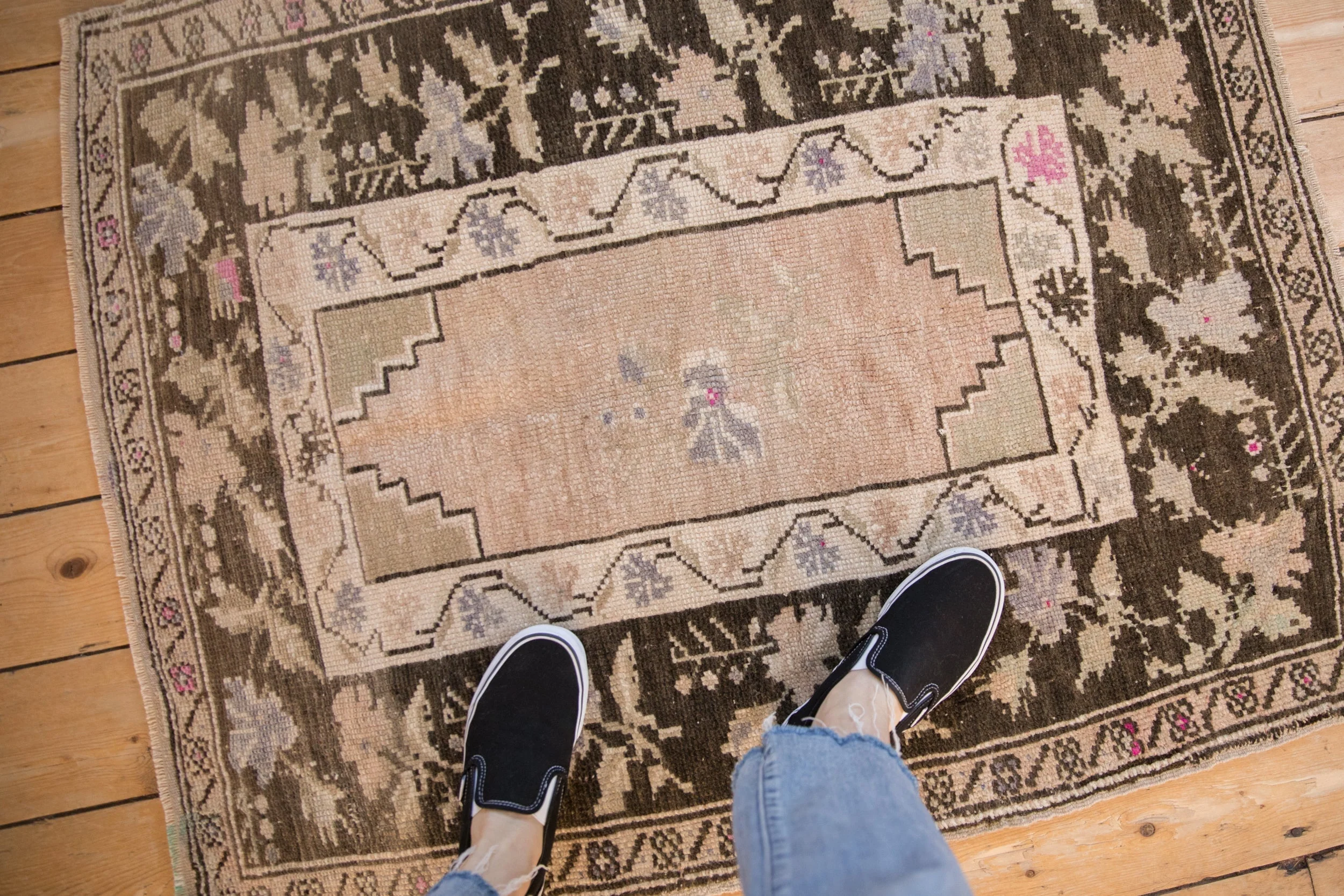 3x4 Vintage Distressed Oushak Square Rug - Image 2