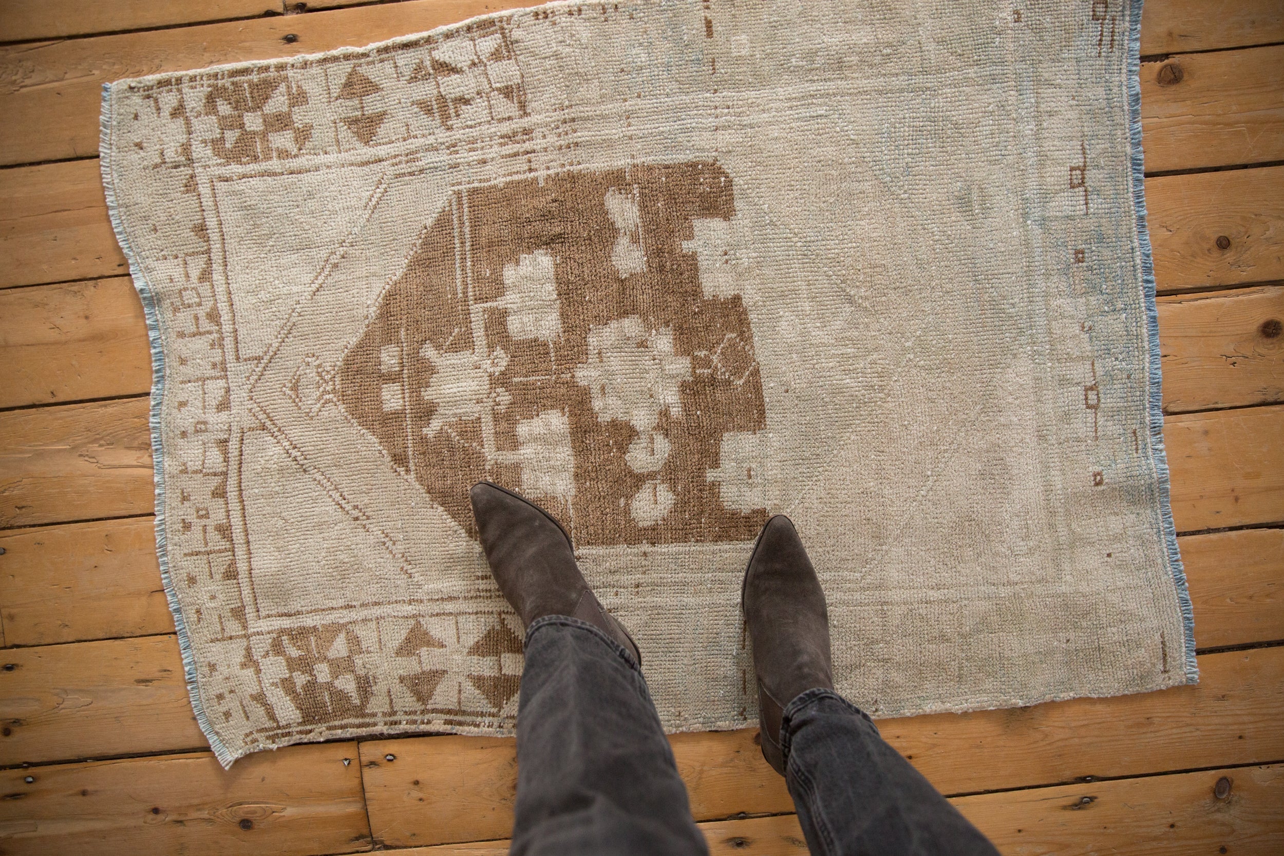 3x4 Vintage Distressed Oushak Square Rug - Image 2
