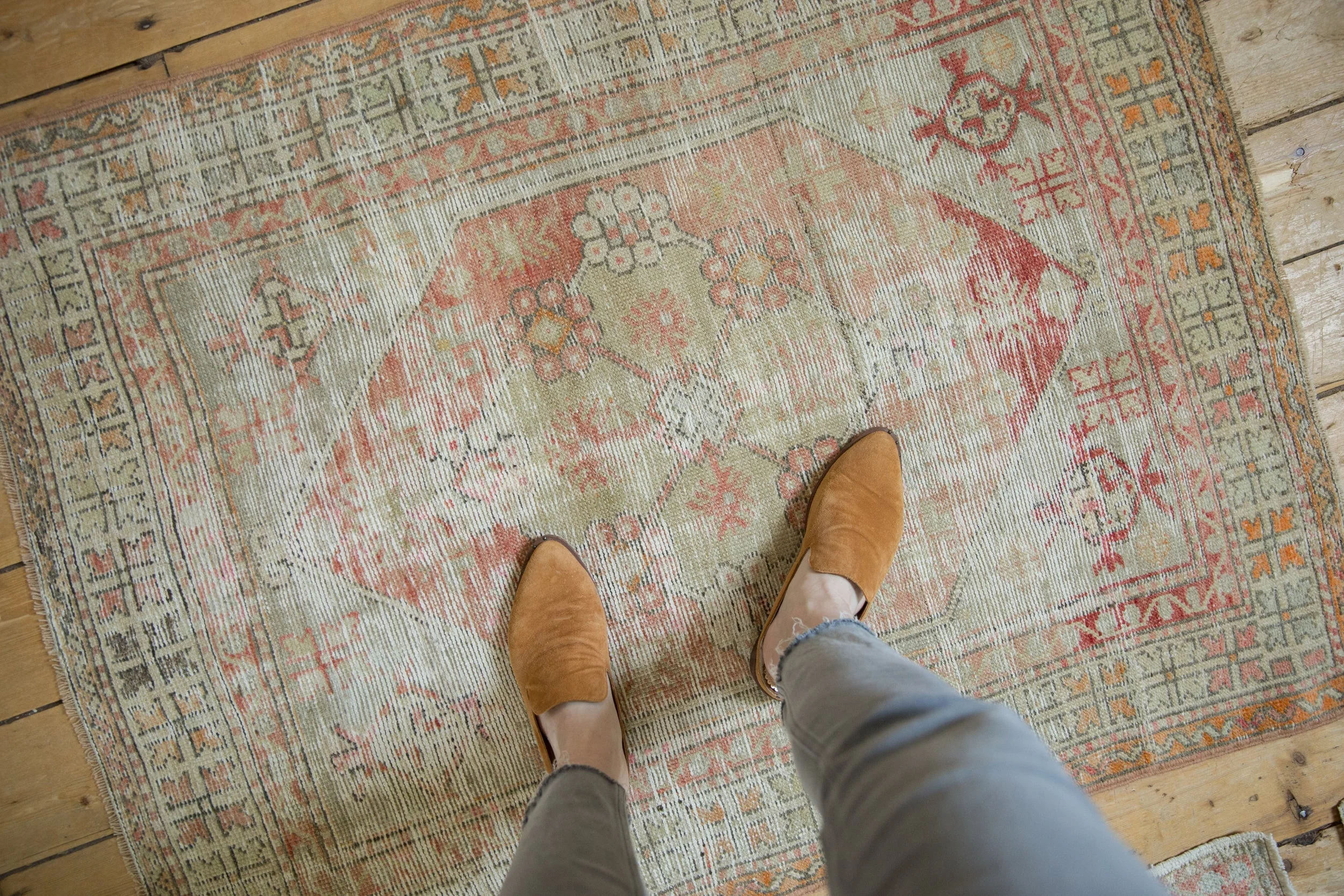 3x4 Vintage Distressed Oushak Square Rug - Image 2
