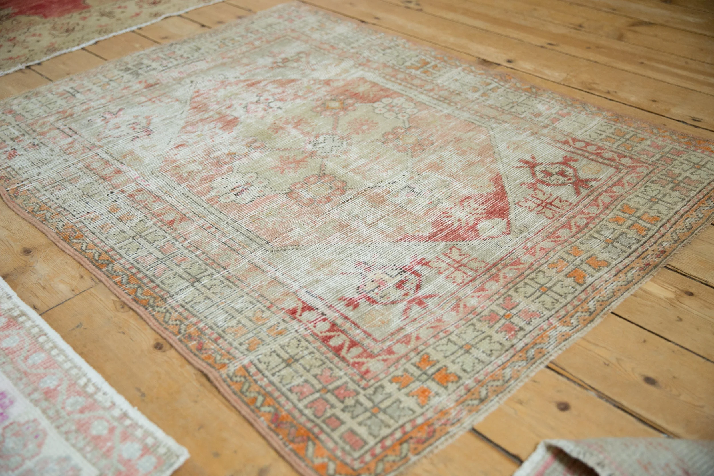 3x4 Vintage Distressed Oushak Square Rug - Image 4
