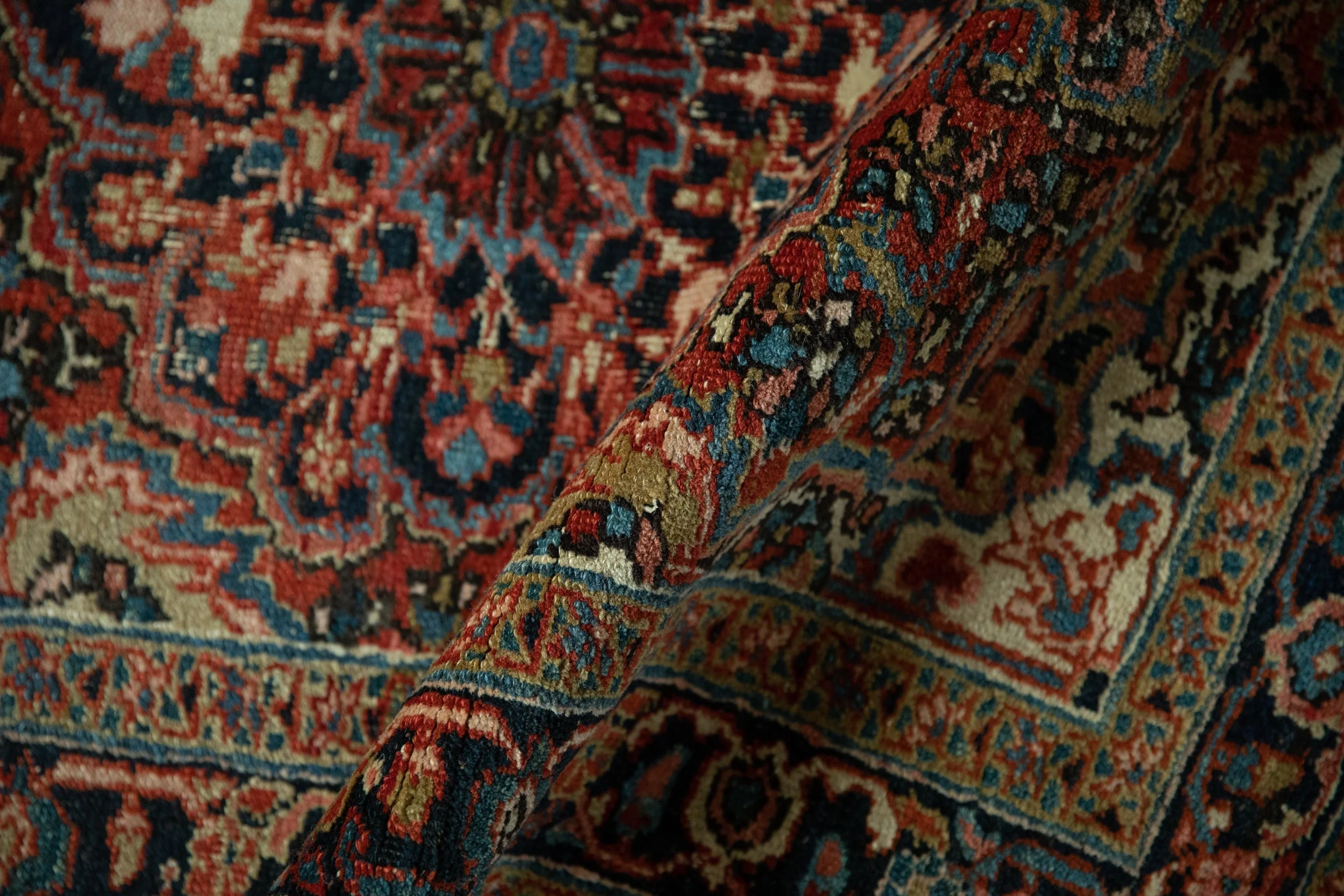 3x4 Vintage Fine Heriz Square Rug - Image 8
