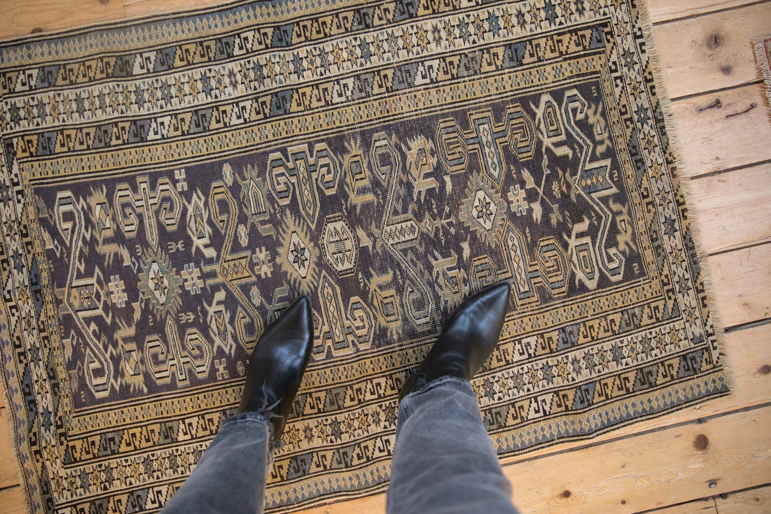 3x4 Vintage Shirvan Square Rug - Image 2