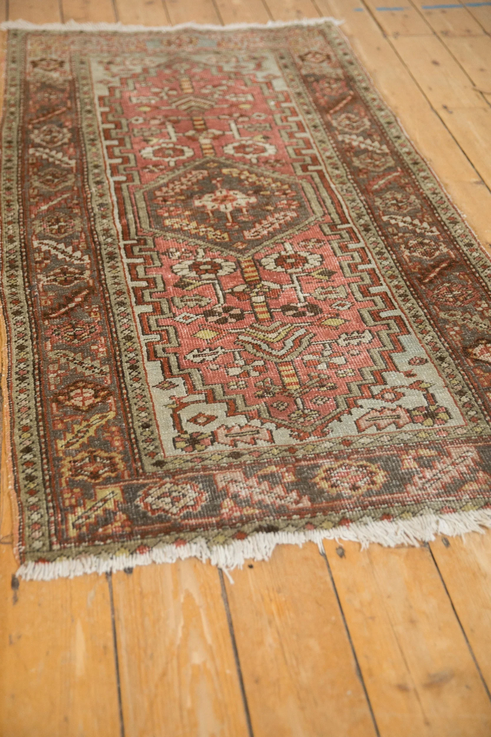 3x5.5 Vintage Distressed Heriz Rug - Image 4