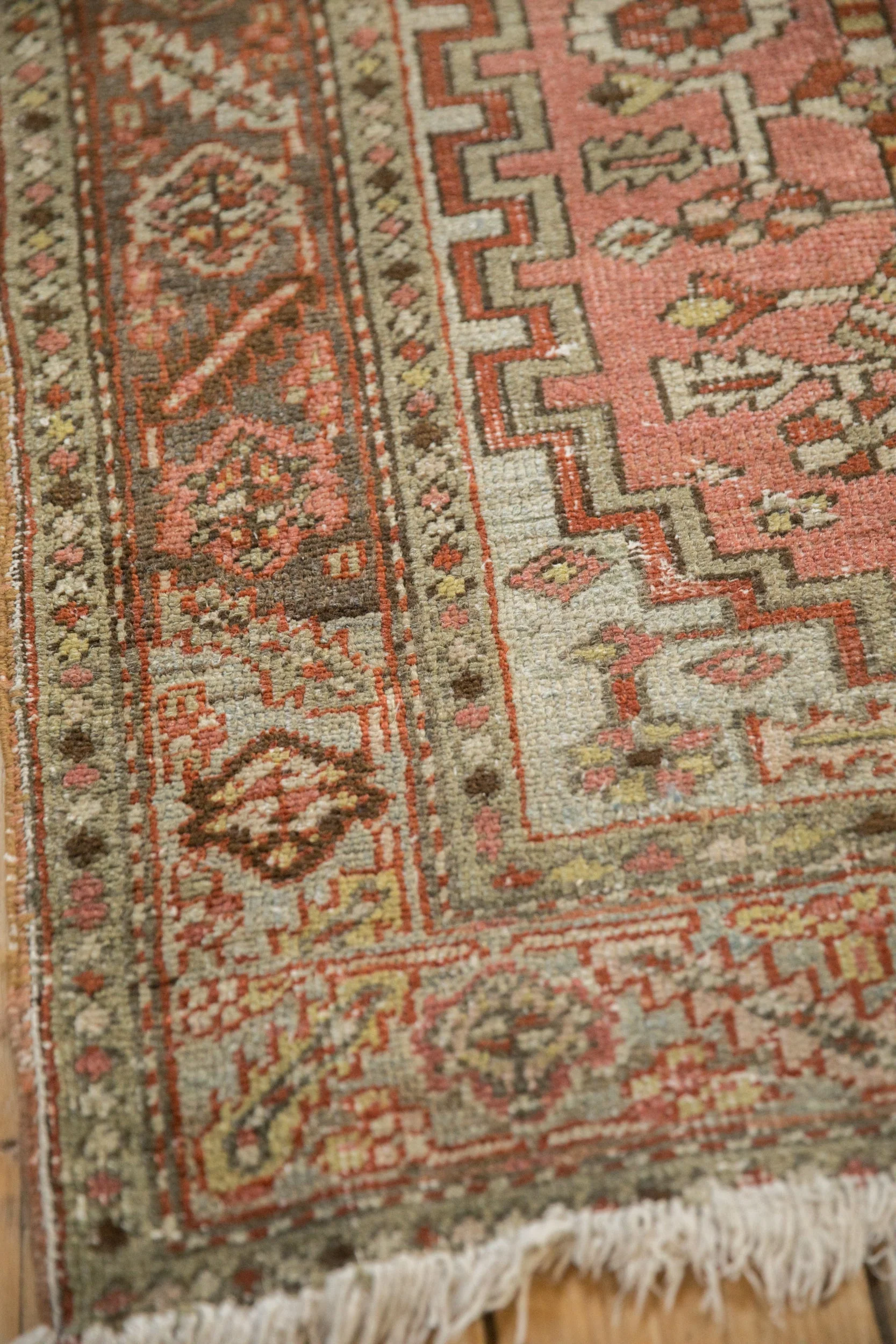 3x5.5 Vintage Distressed Heriz Rug - Image 6