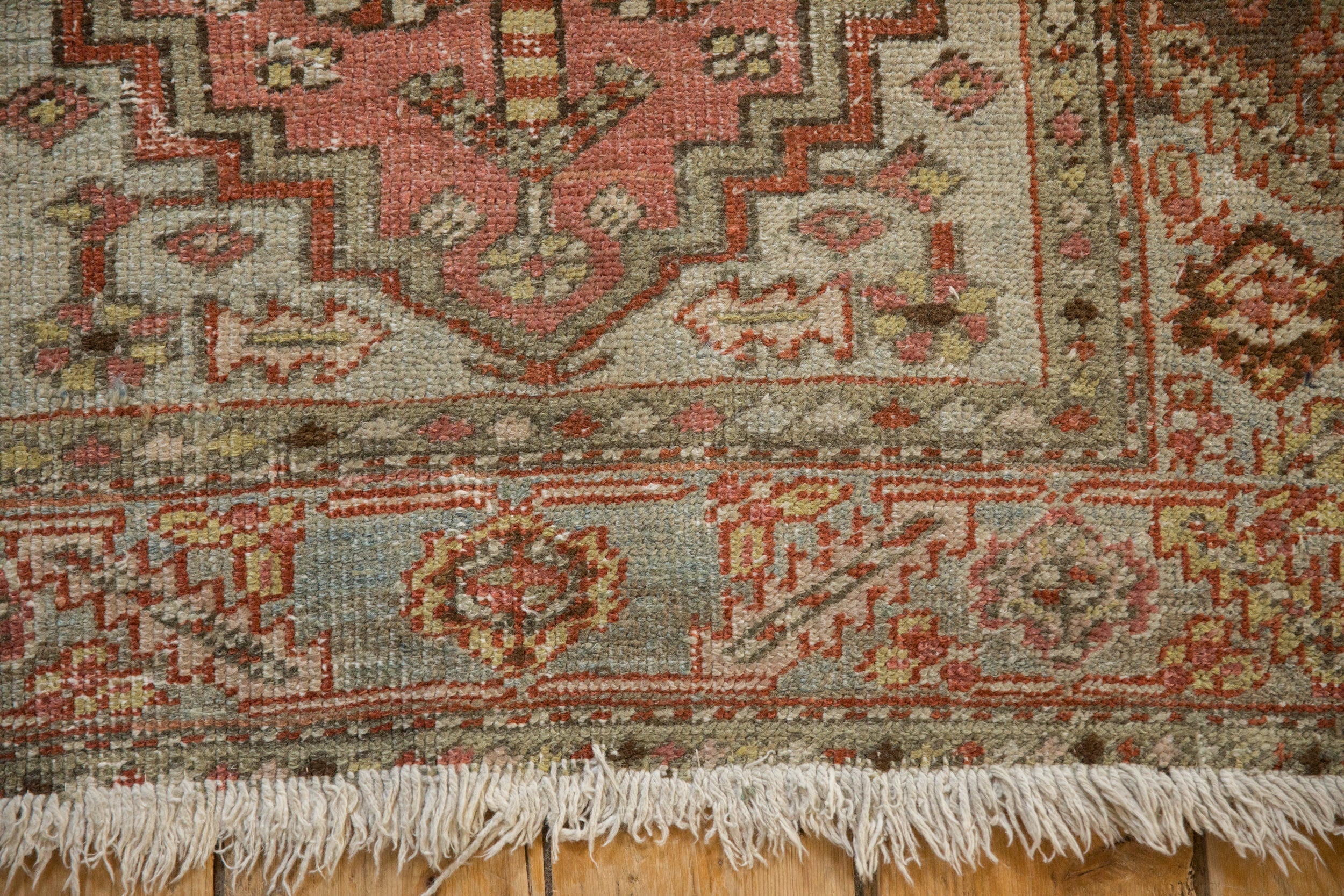 3x5.5 Vintage Distressed Heriz Rug - Image 8