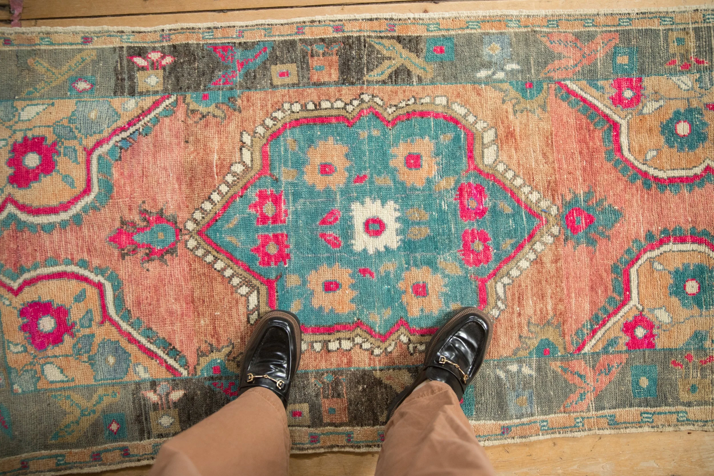 3x5.5 Vintage Distressed Oushak Rug - Image 2