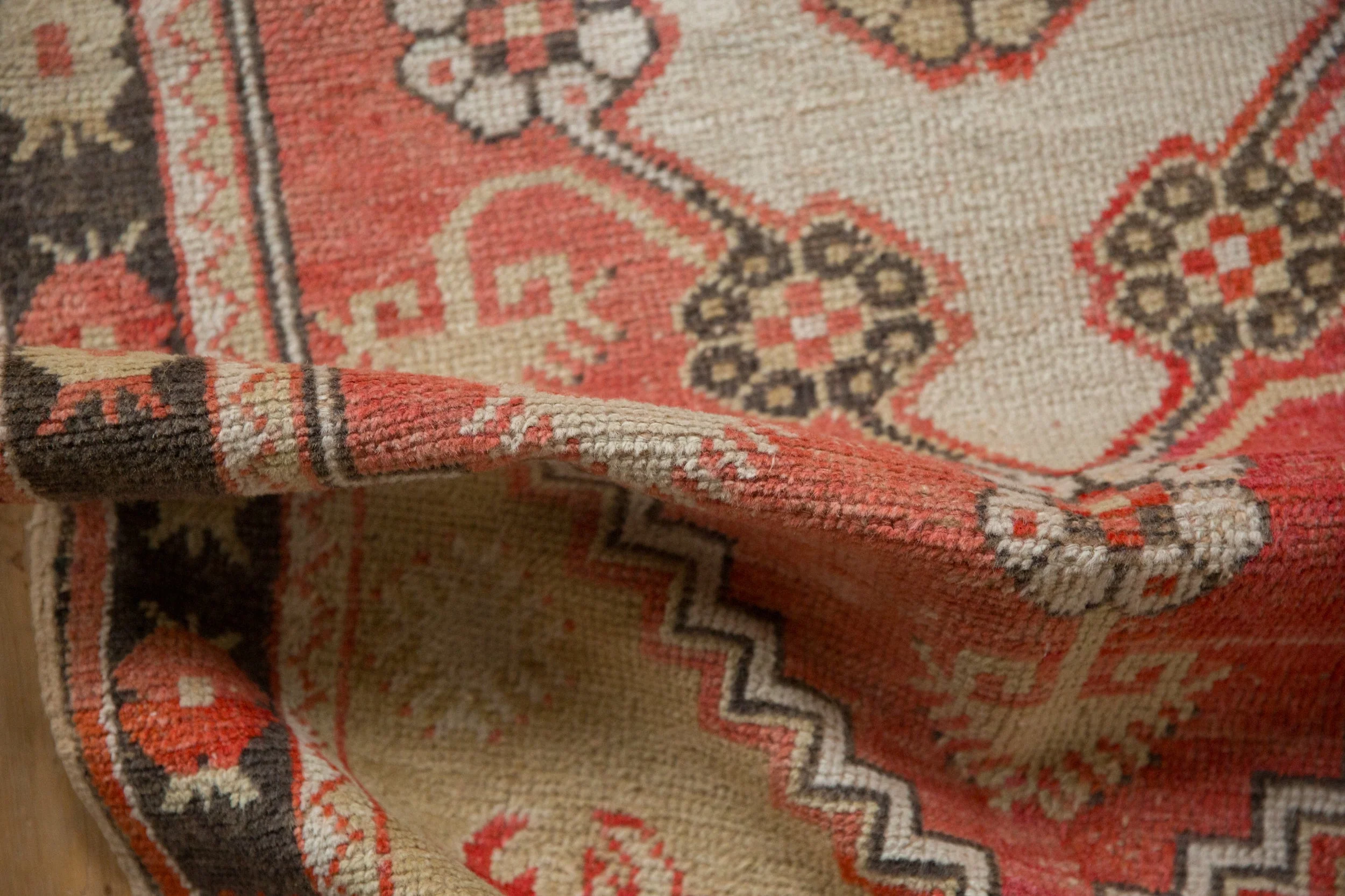 3x5.5 Vintage Distressed Oushak Rug - Image 9