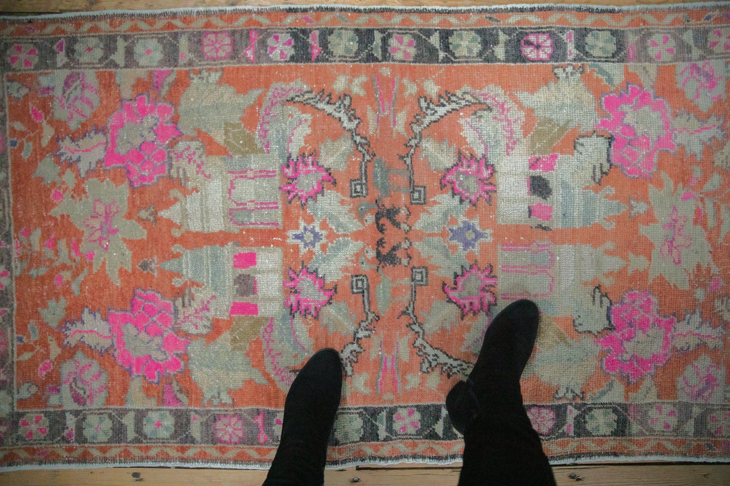 3x5.5 Vintage Distressed Oushak Rug - Image 2