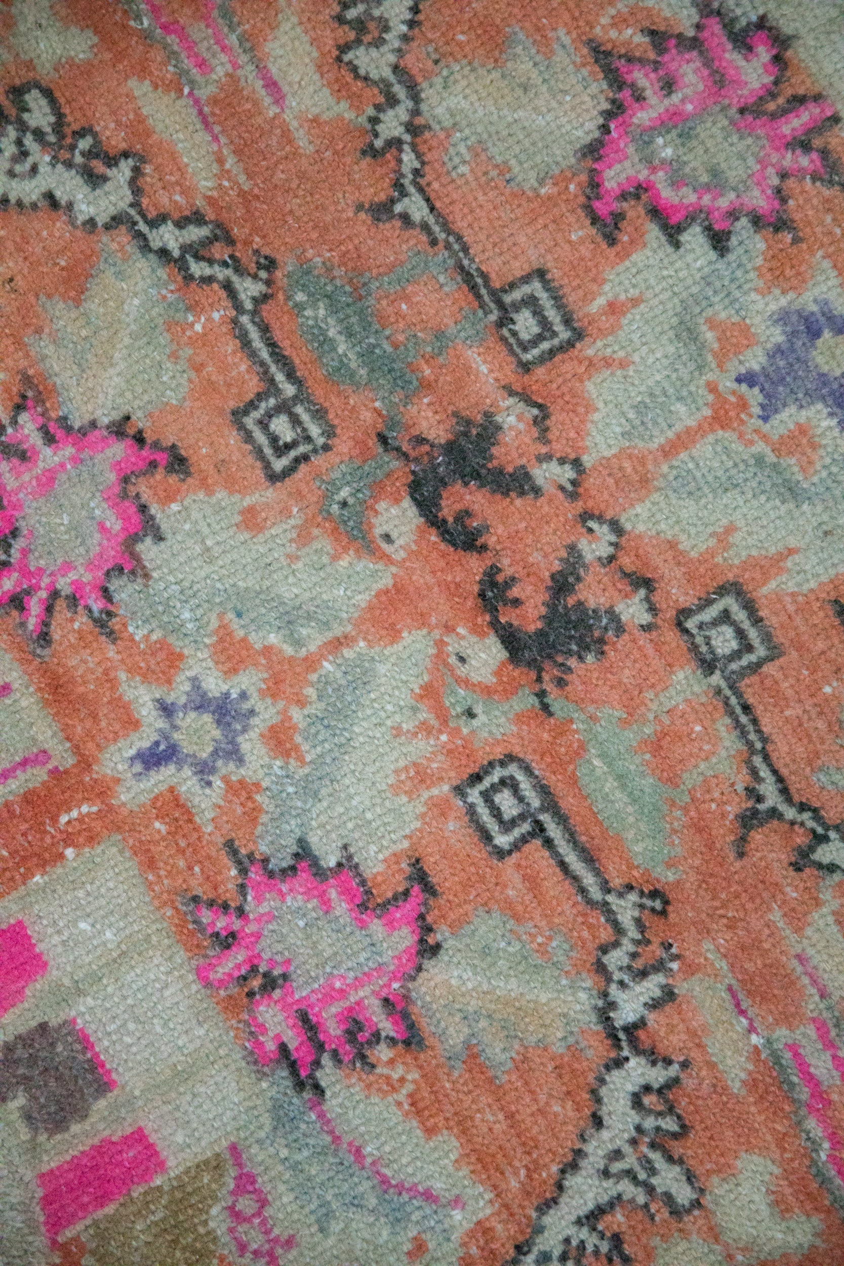 3x5.5 Vintage Distressed Oushak Rug - Image 3