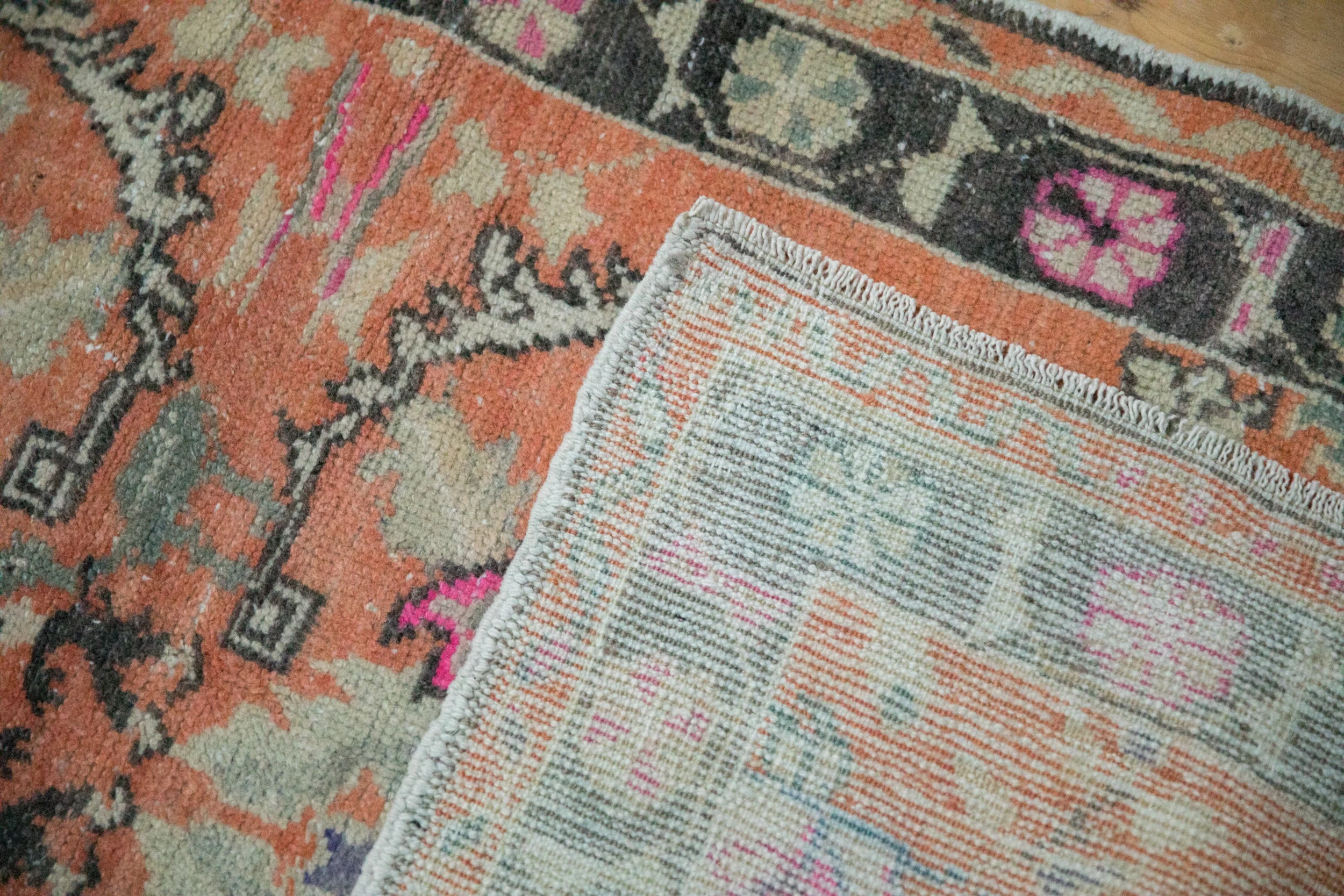 3x5.5 Vintage Distressed Oushak Rug - Image 8