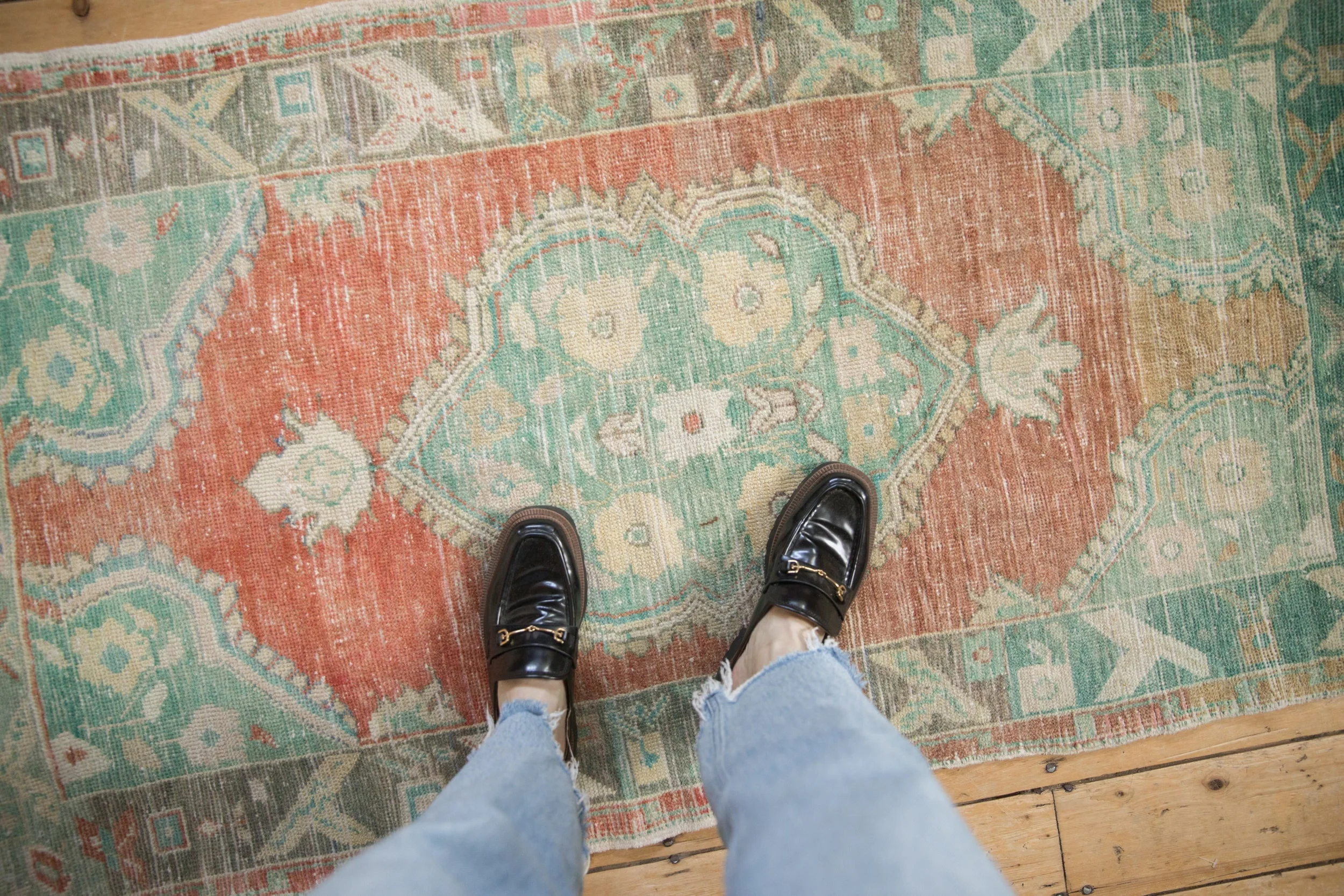 3x5.5 Vintage Distressed Oushak Rug - Image 2