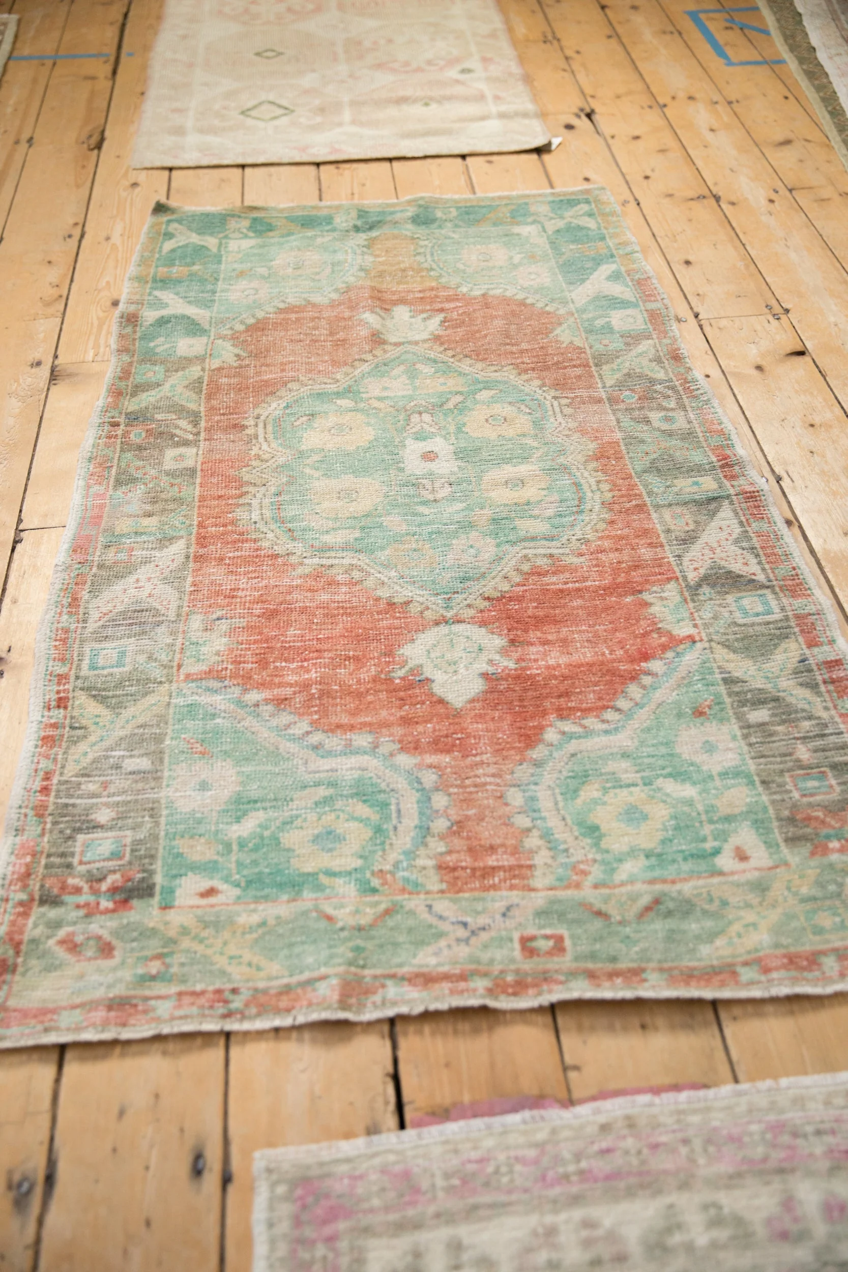 3x5.5 Vintage Distressed Oushak Rug - Image 8