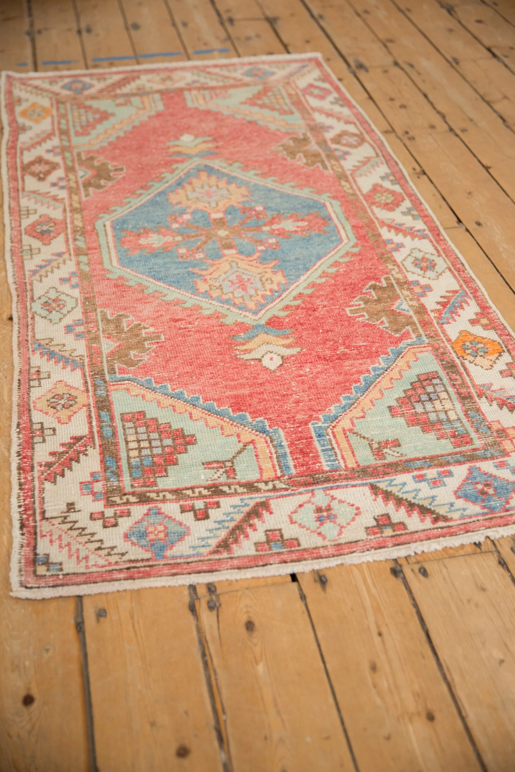 3x5.5 Vintage Distressed Oushak Rug - Image 4