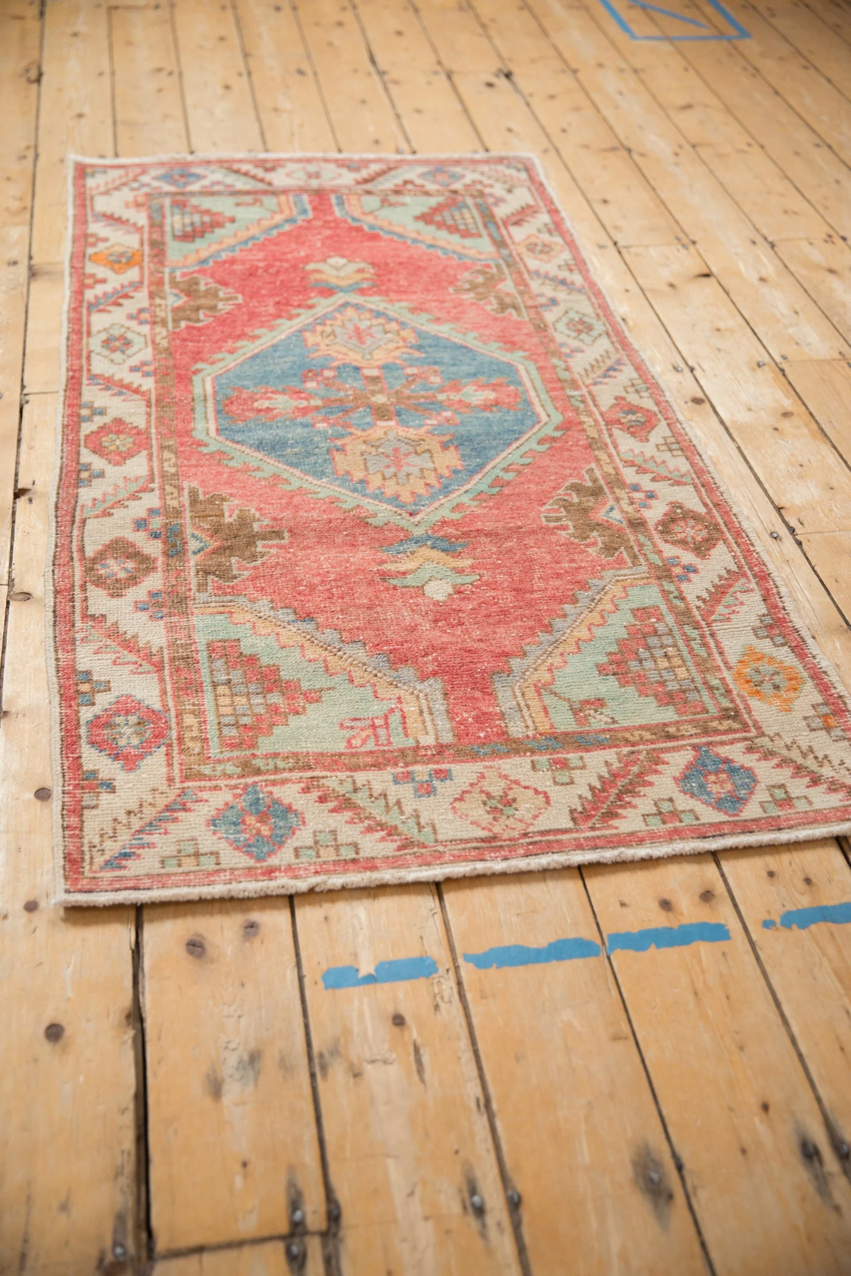 3x5.5 Vintage Distressed Oushak Rug - Image 6
