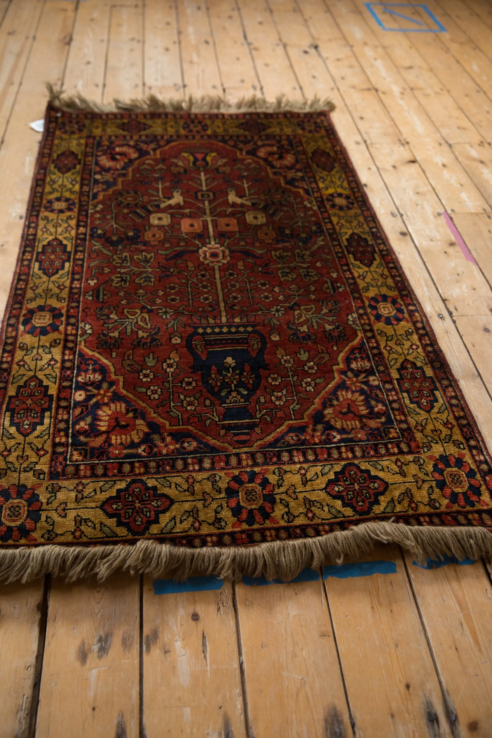 3x5.5 Vintage Indian Bakhtiari Design Rug - Image 6