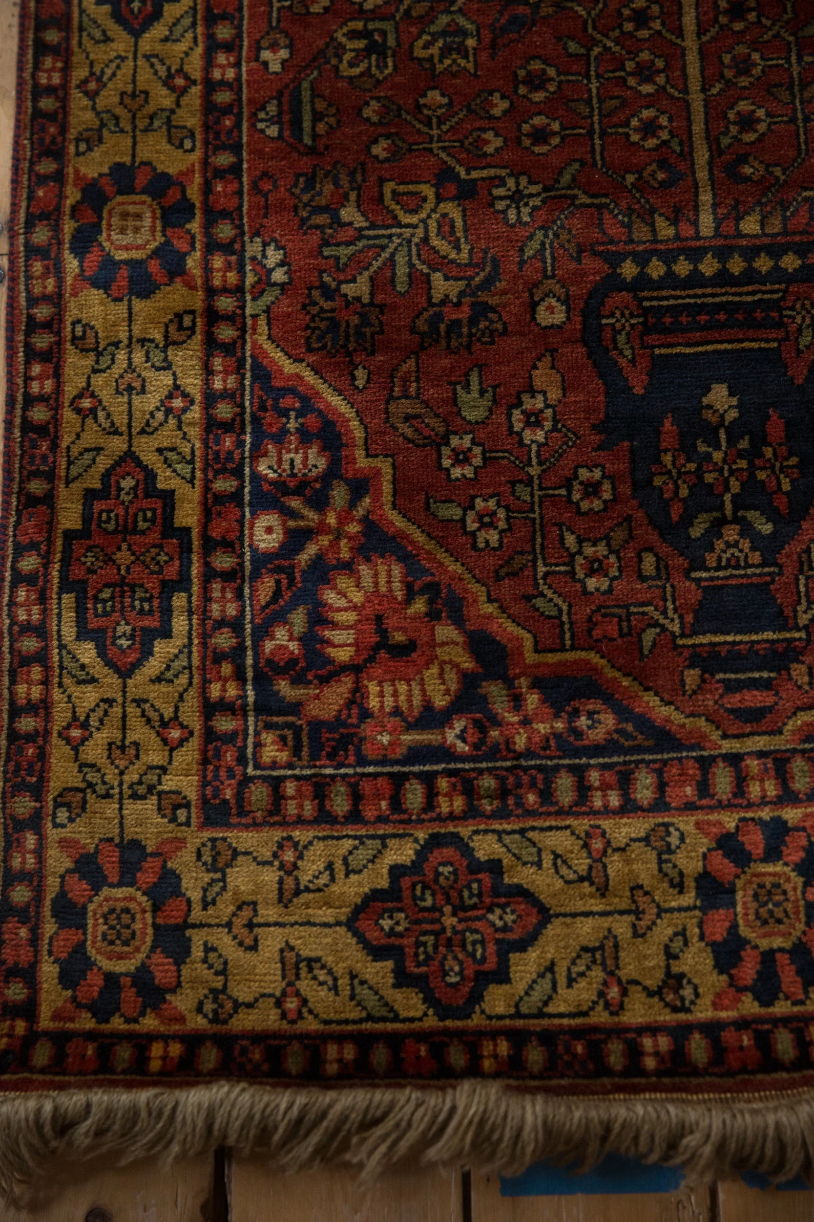 3x5.5 Vintage Indian Bakhtiari Design Rug - Image 7