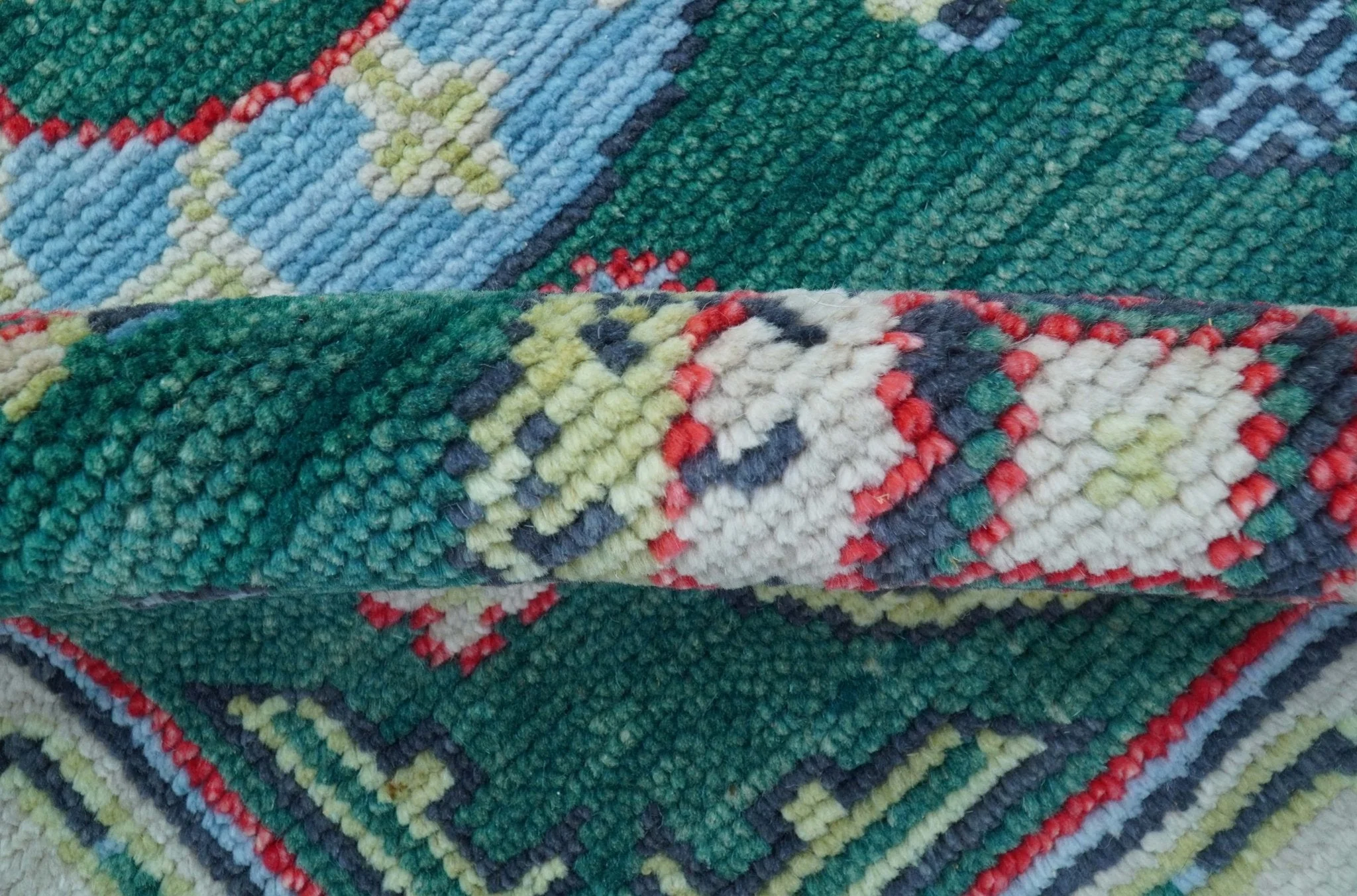 3x5 Hand knotted Traditional Khotan Design Teal Wool Area Rug - Image 6