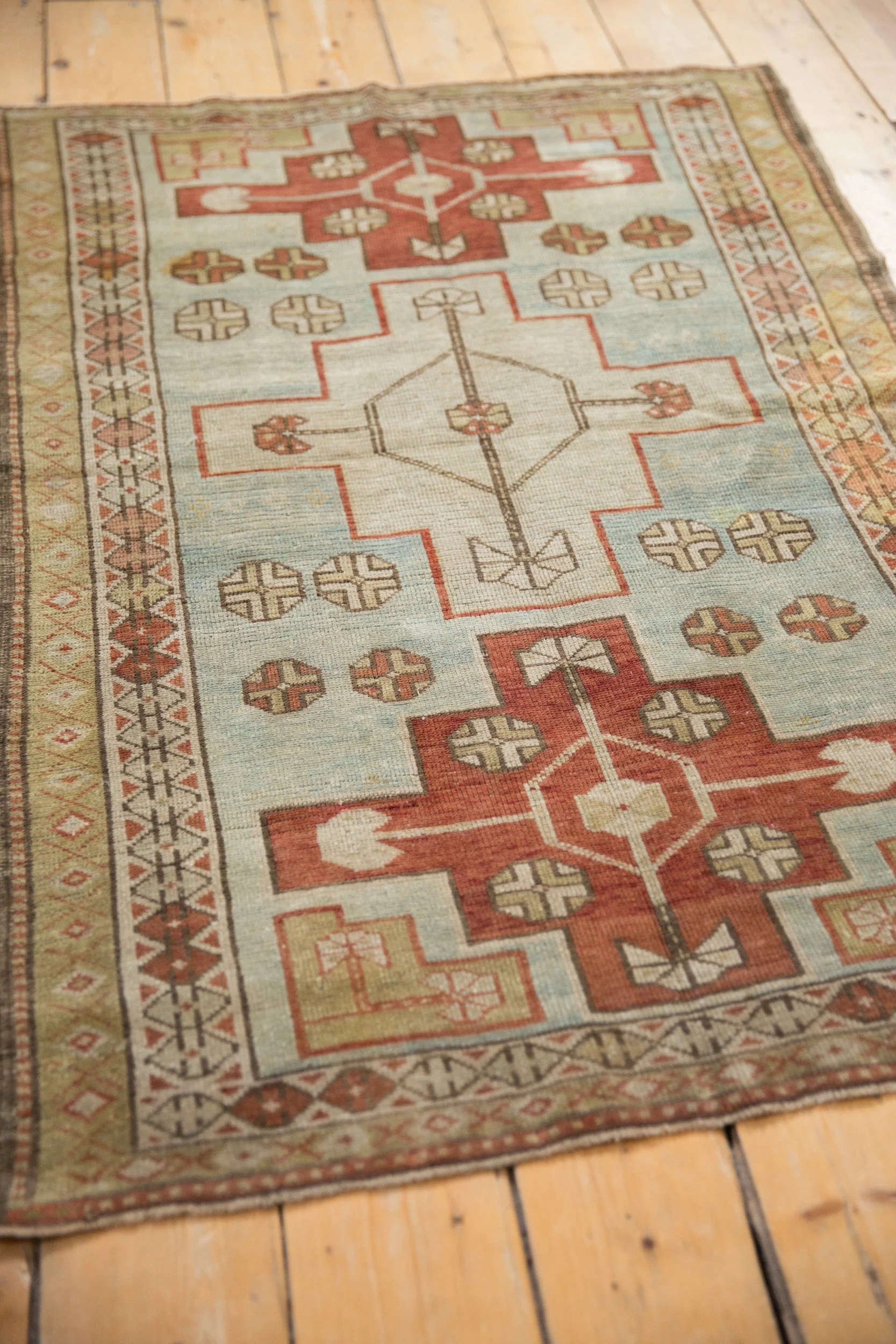 3x5 Vintage Distressed Caucasian Rug - Image 7