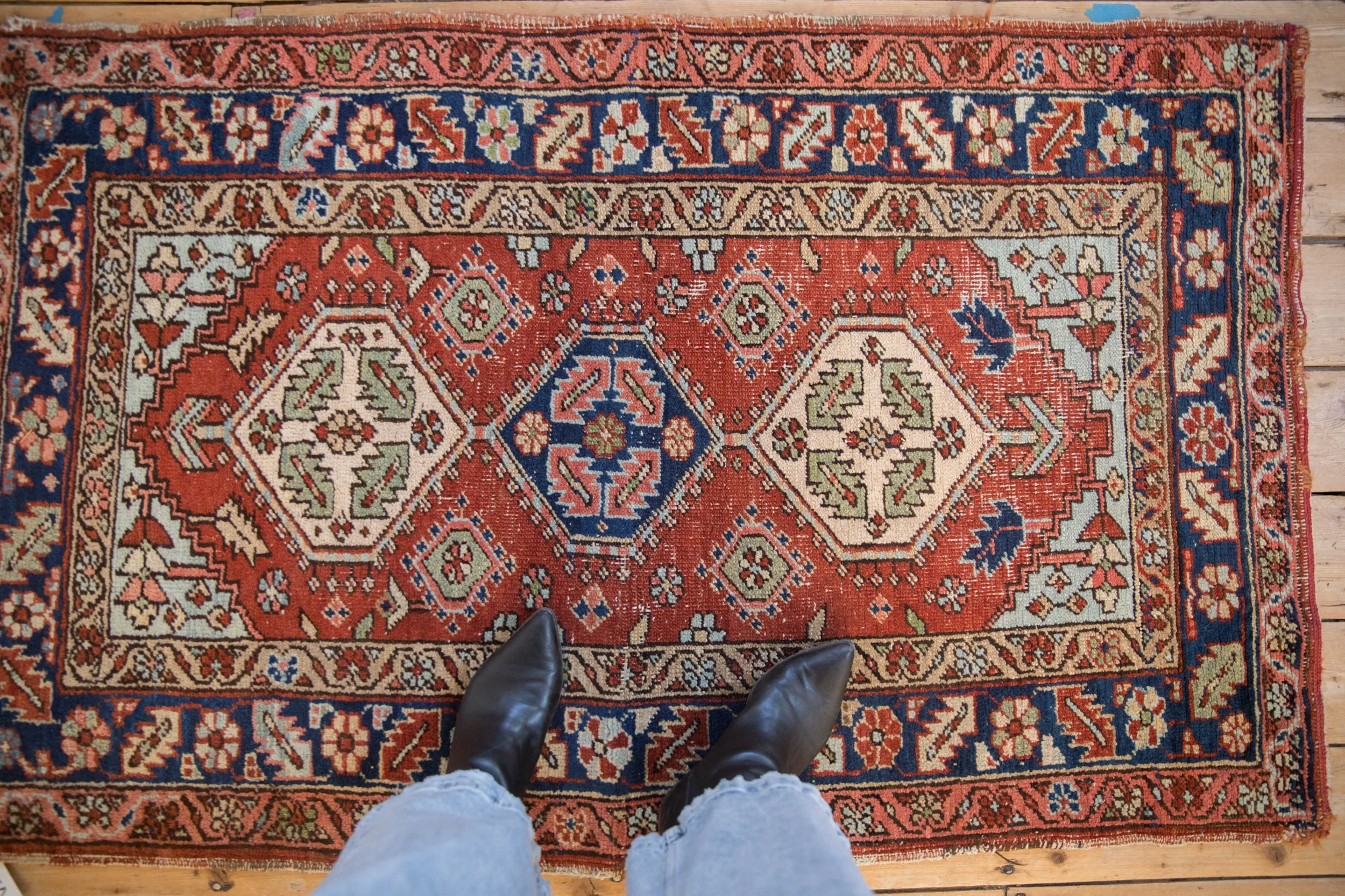 3x5 Vintage Heriz Rug - Image 2