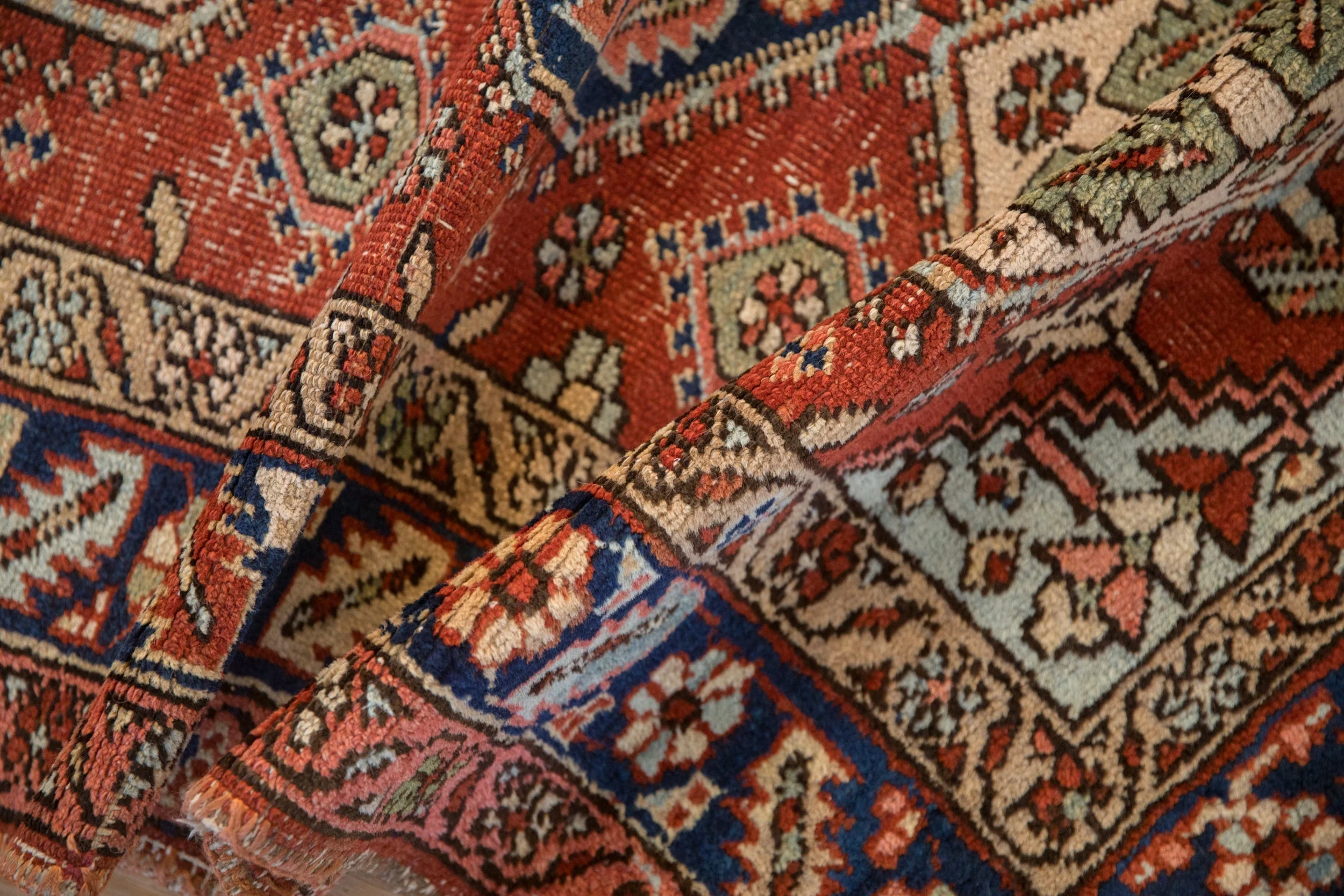 3x5 Vintage Heriz Rug - Image 8