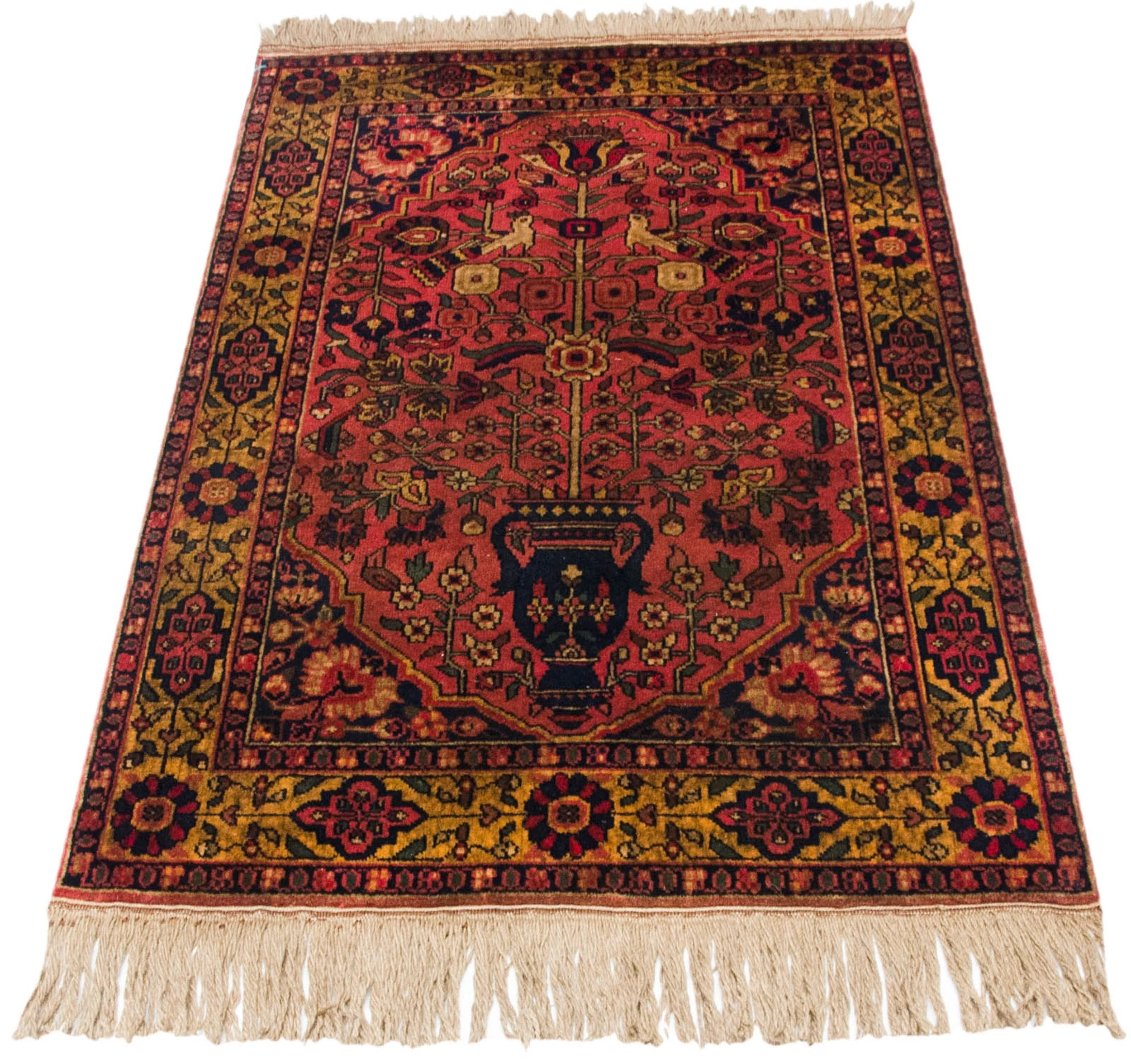 3x5 Vintage Indian Bakhtiari Design Rug - Image 6