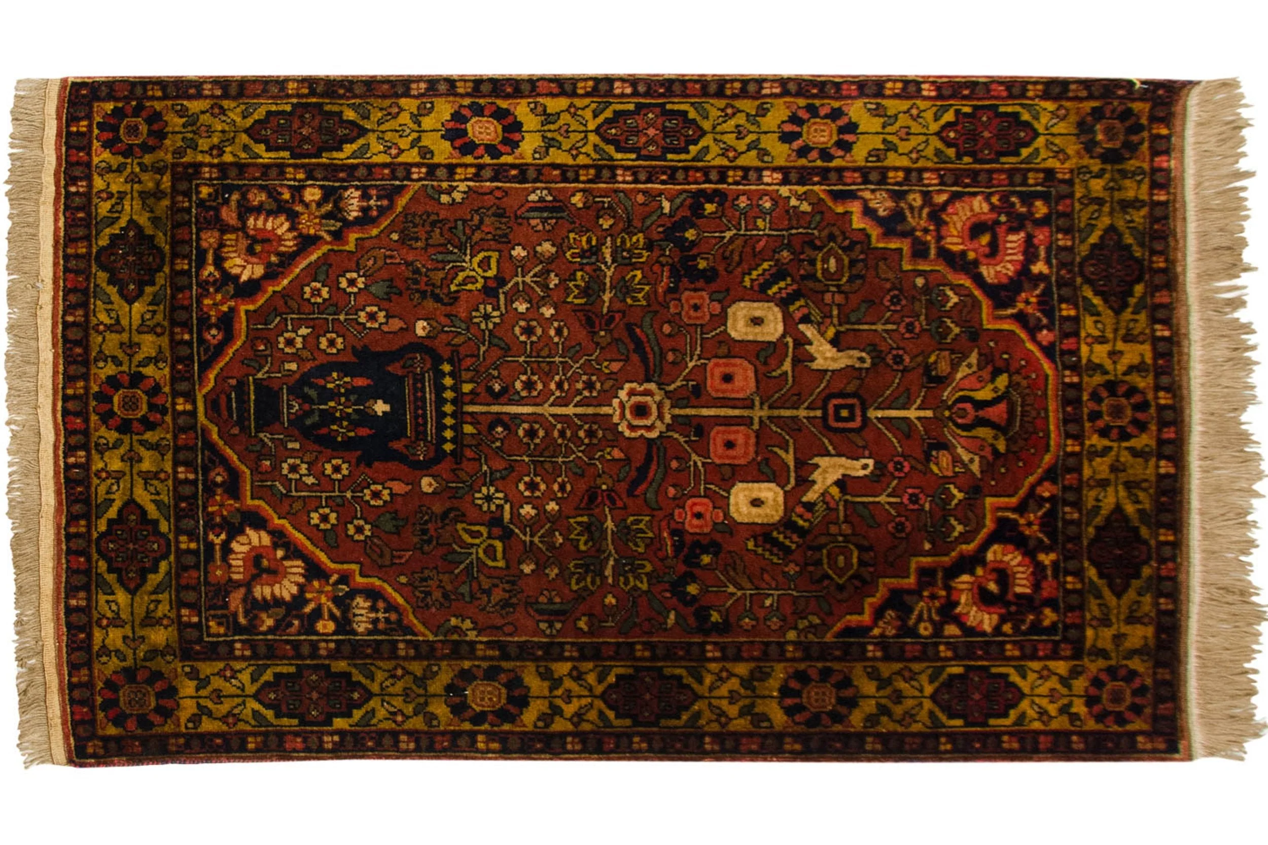3x5 Vintage Indian Bakhtiari Design Rug - Image 2