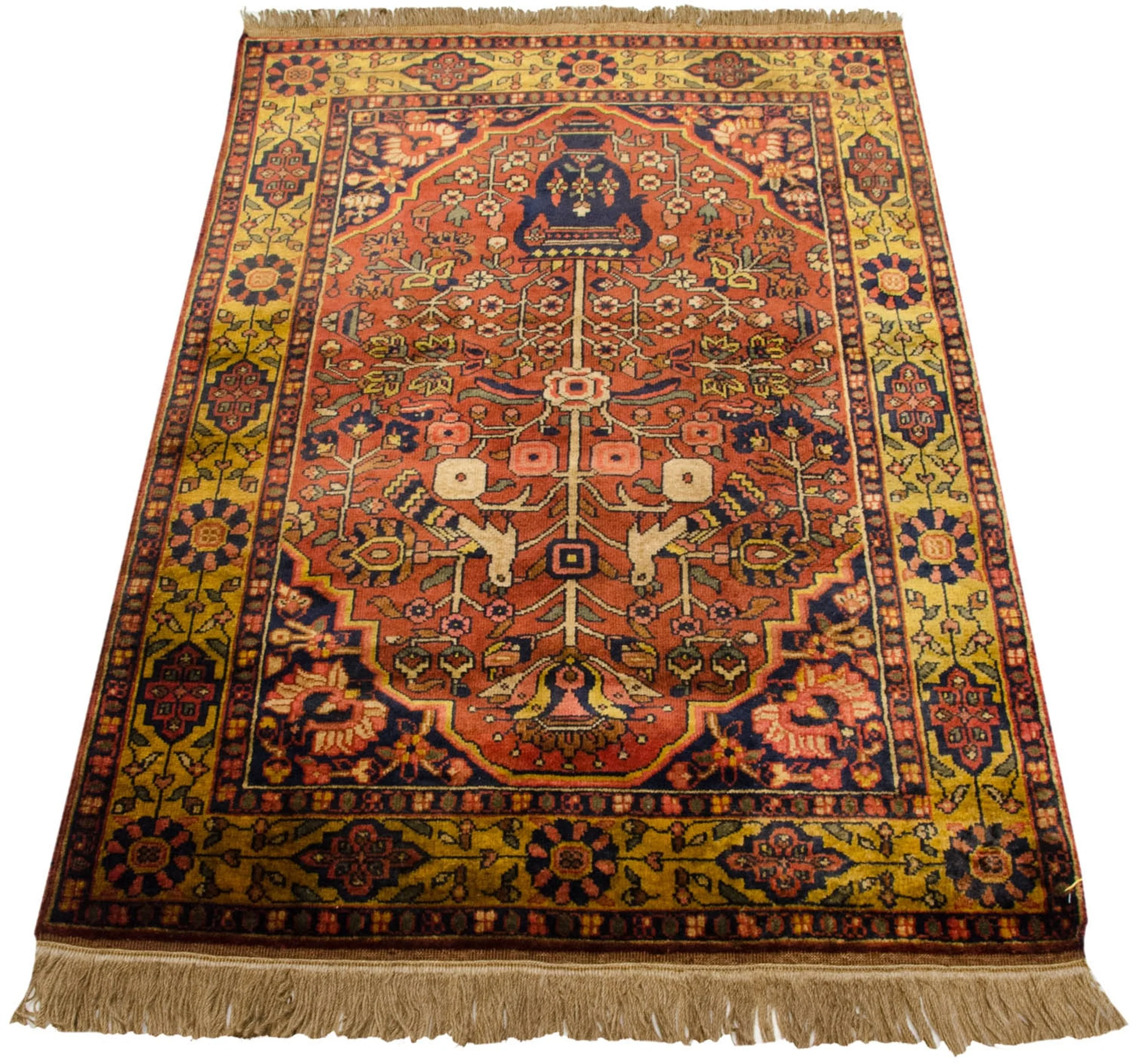 3x5 Vintage Indian Bakhtiari Design Rug - Image 5