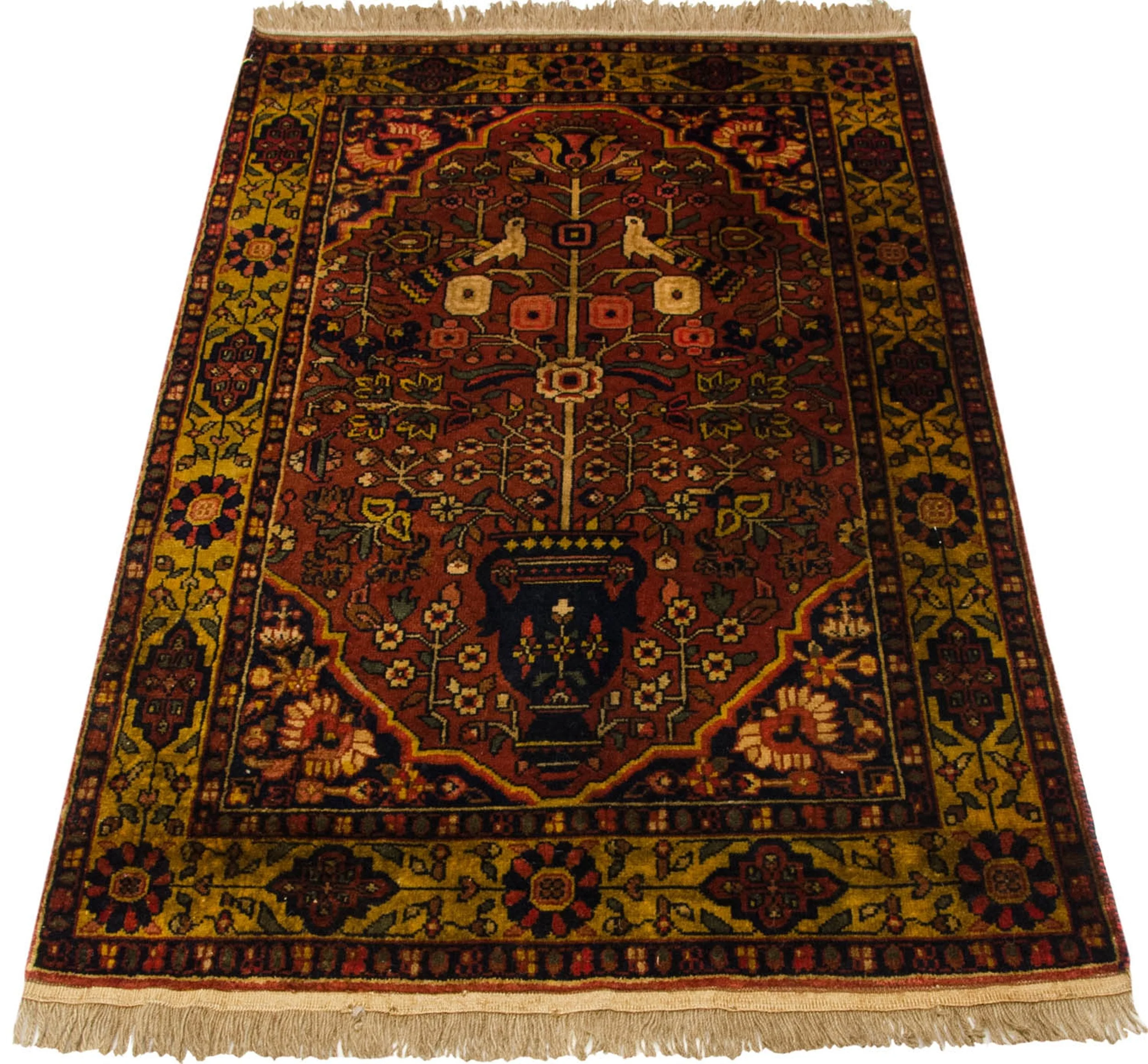 3x5 Vintage Indian Bakhtiari Design Rug - Image 6