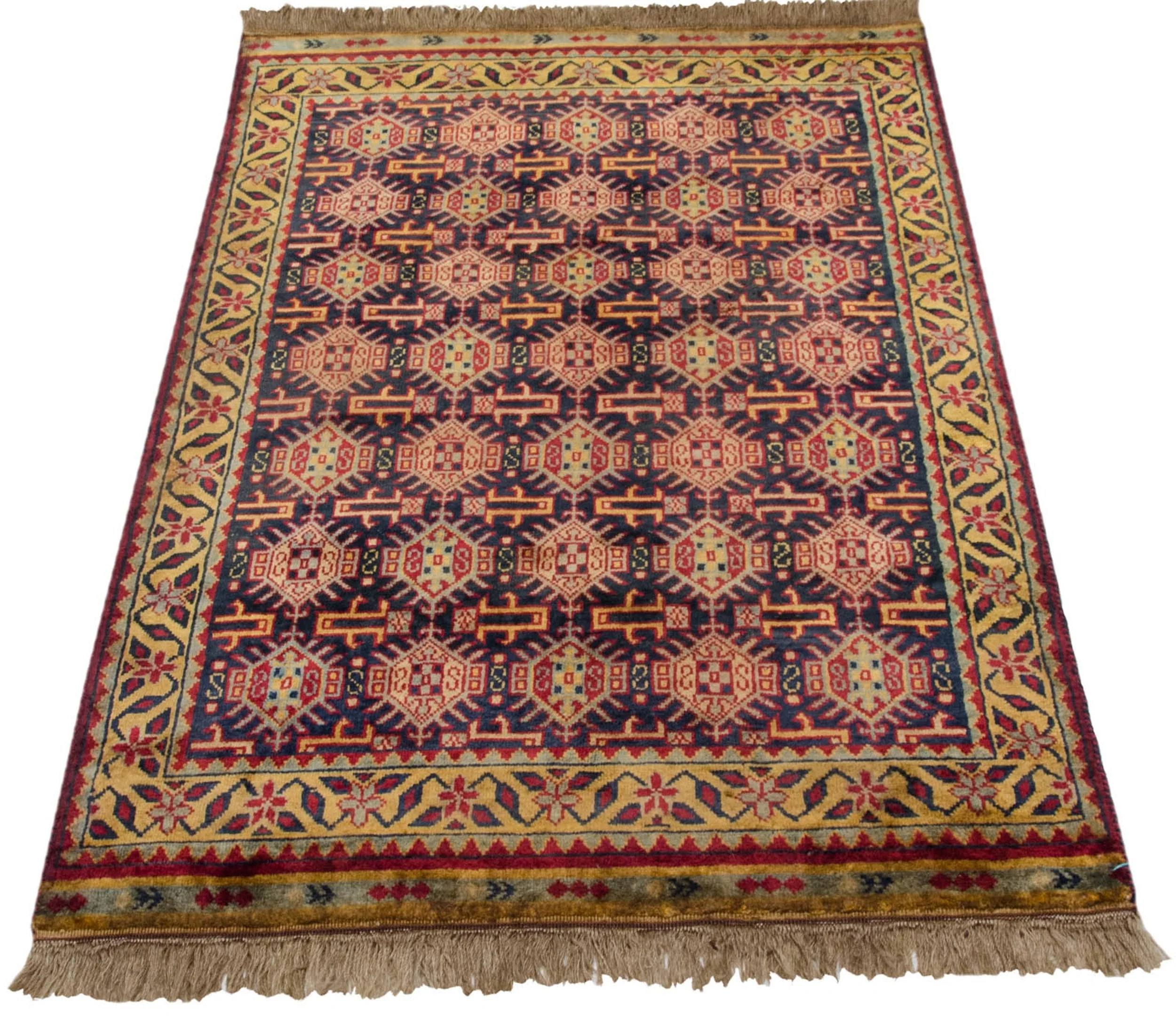 3x5 Vintage Indian Caucasian Design Rug - Image 5