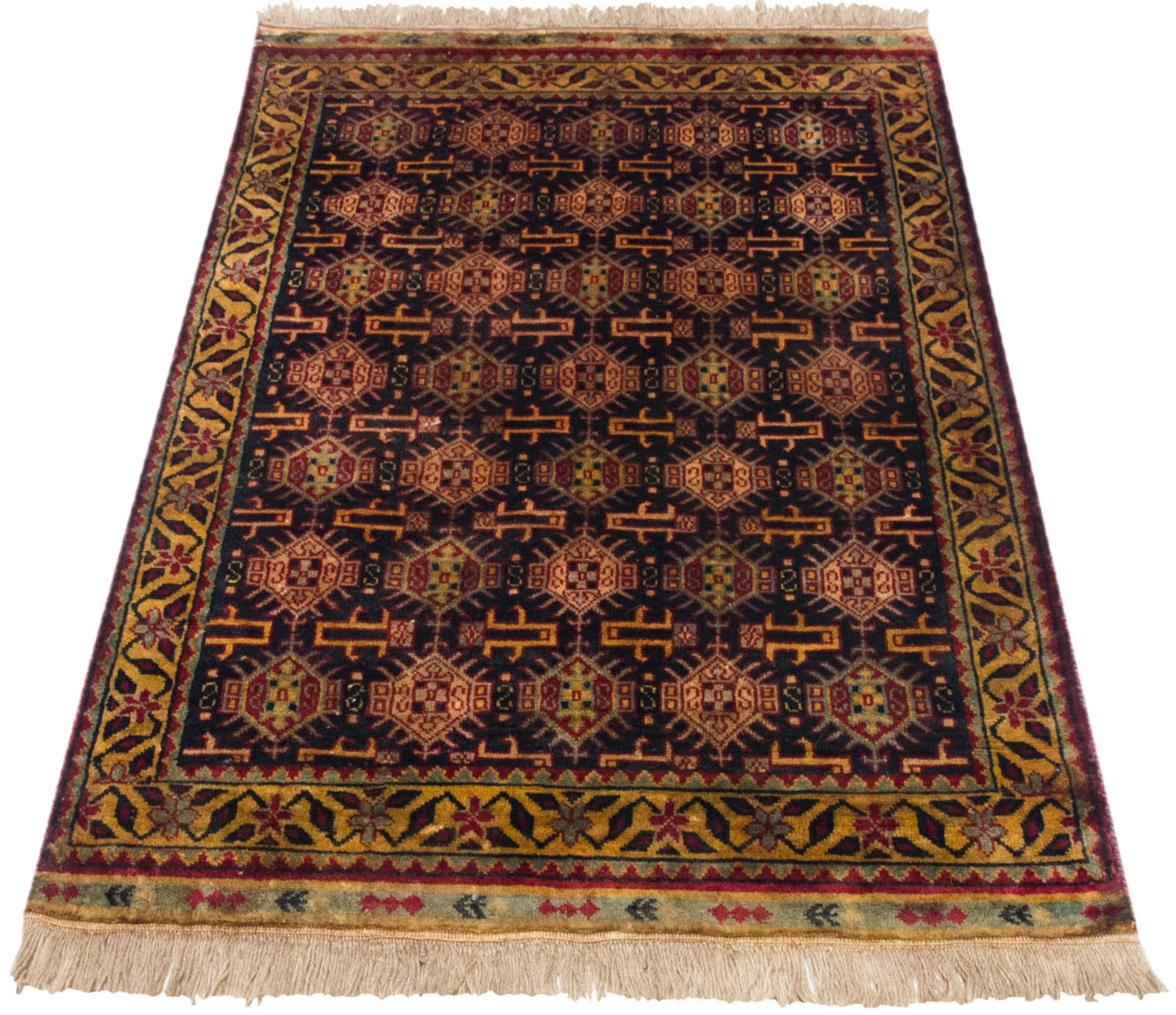3x5 Vintage Indian Caucasian Design Rug - Image 6