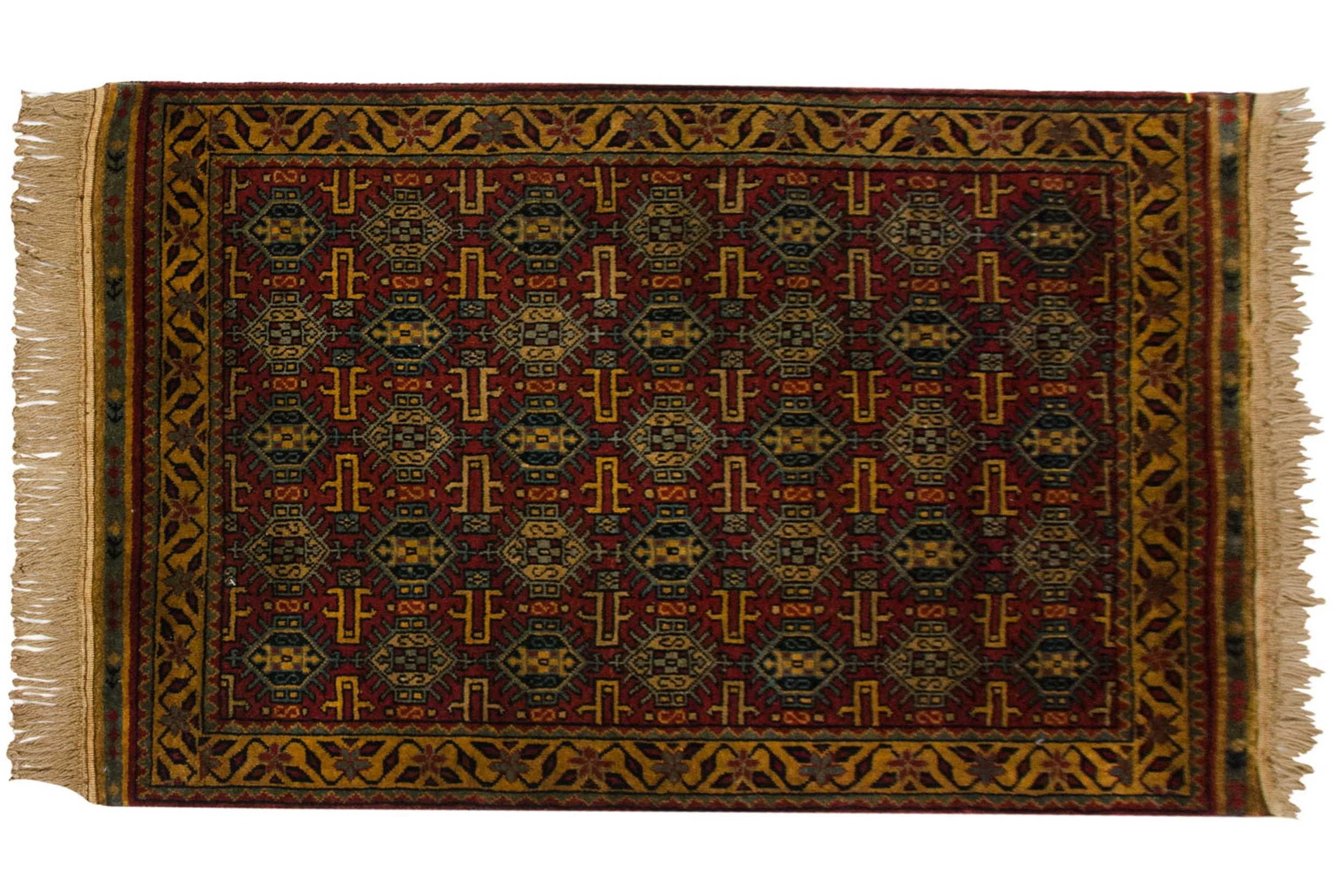 3x5 Vintage Indian Caucasian Design Rug - Image 2