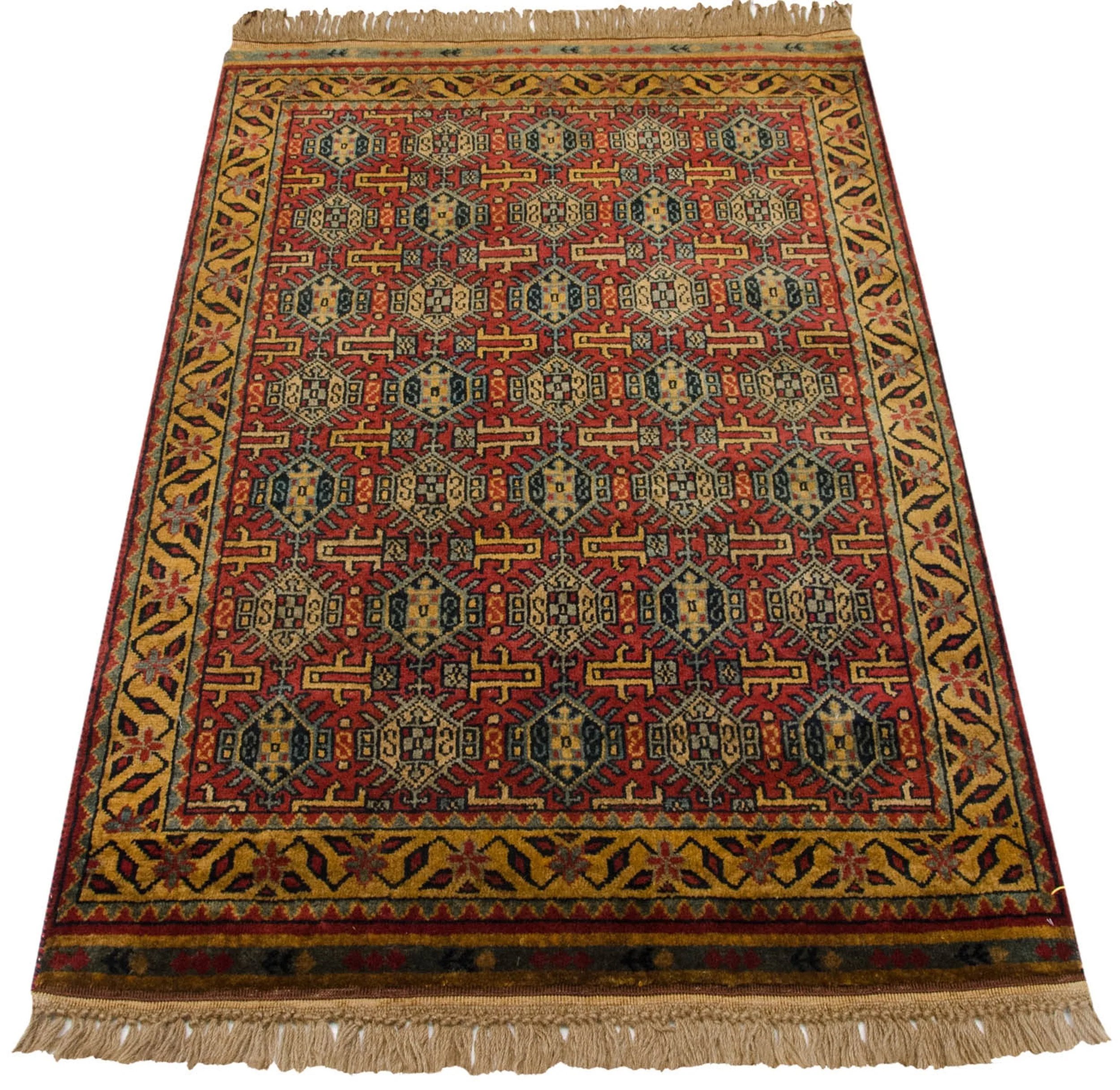 3x5 Vintage Indian Caucasian Design Rug - Image 5