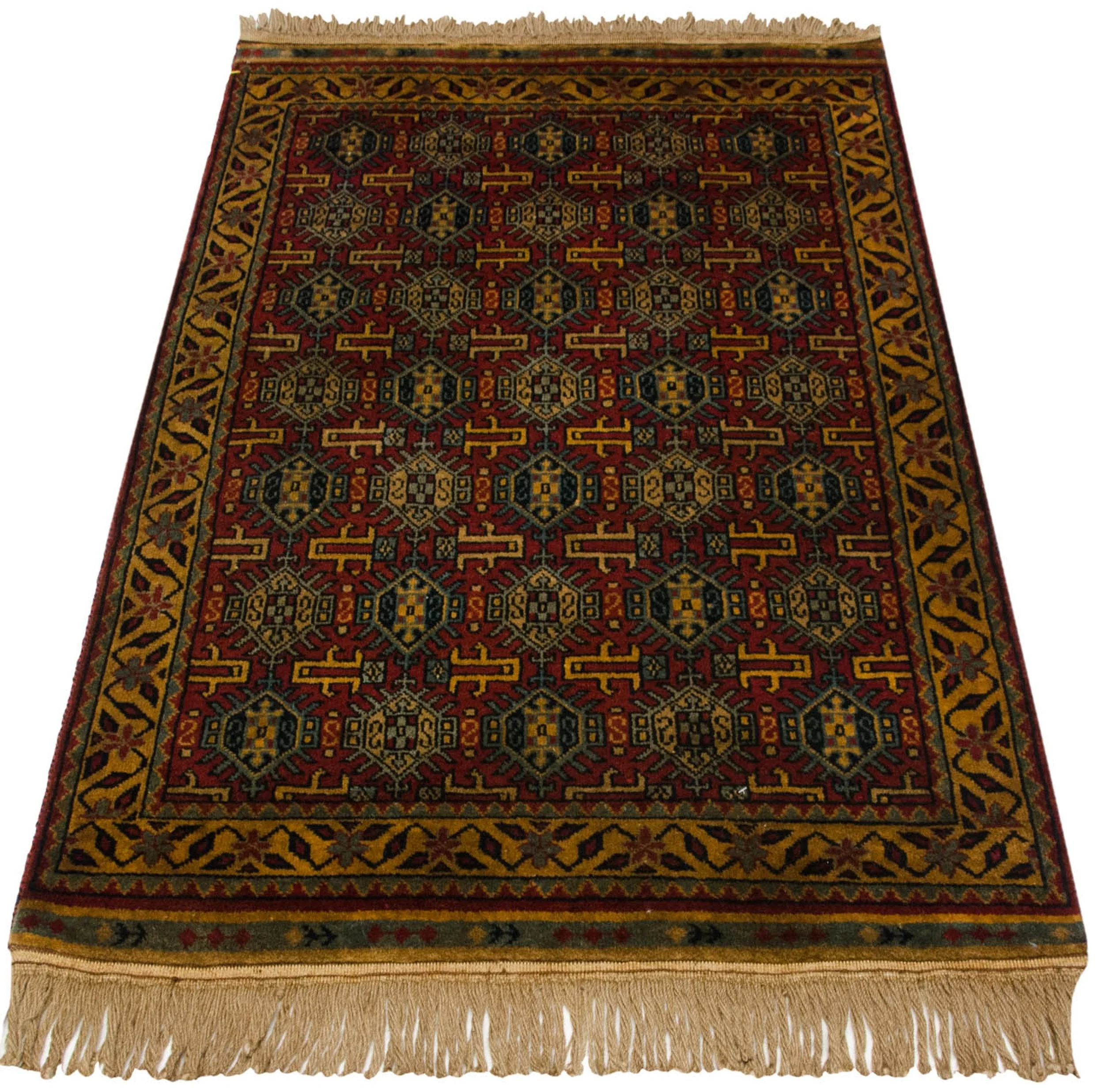 3x5 Vintage Indian Caucasian Design Rug - Image 6