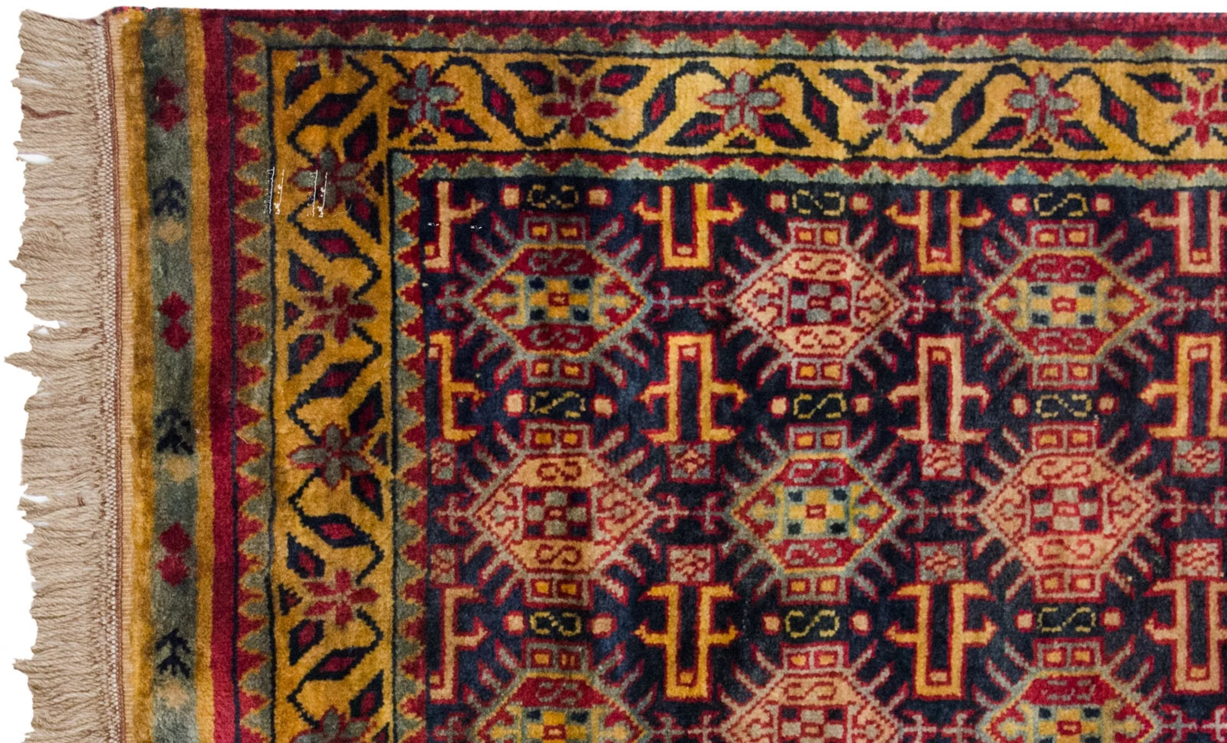 3x5 Vintage Indian Caucasian Design Rug - Image 4