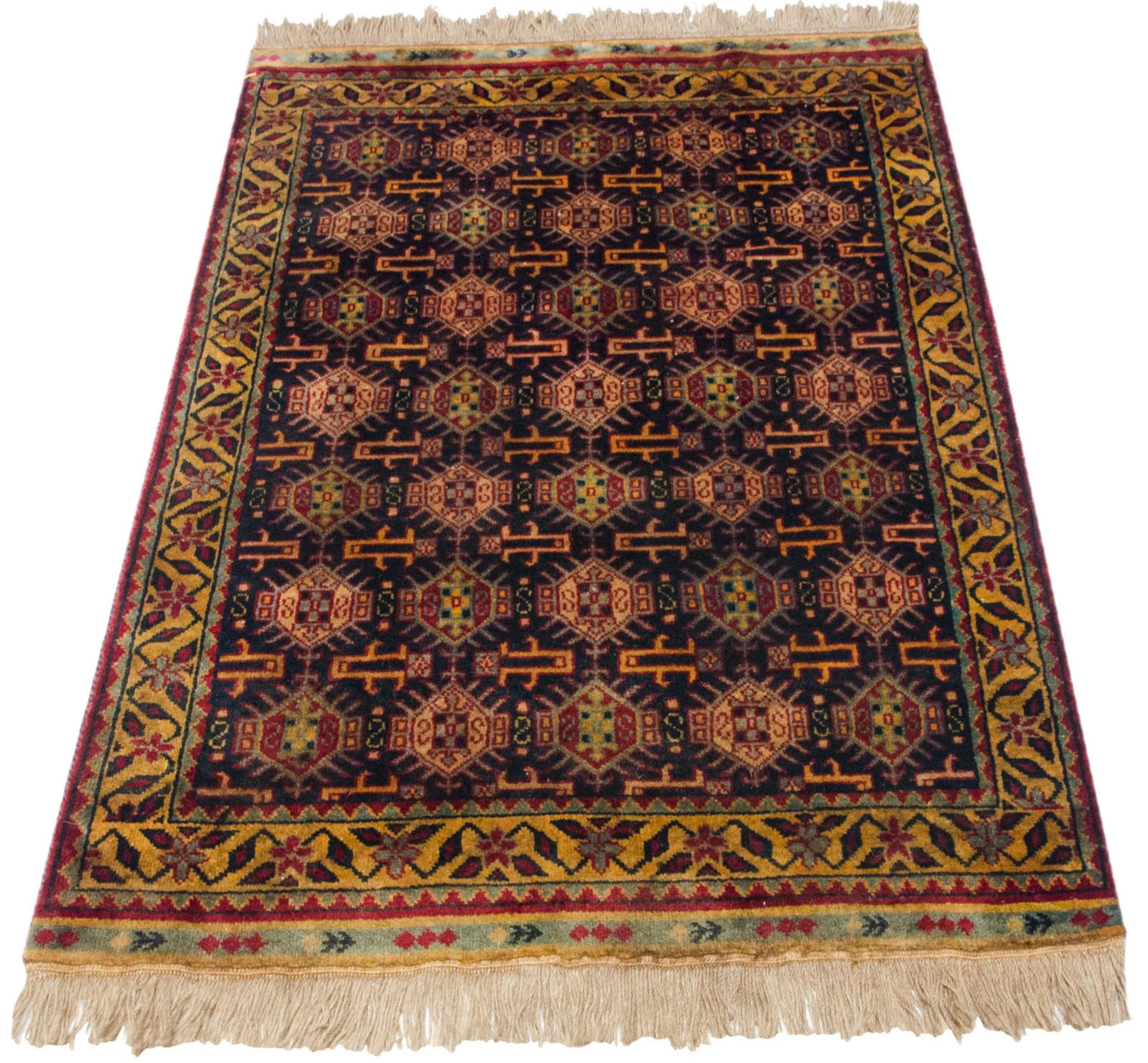 3x5 Vintage Indian Caucasian Design Rug - Image 6