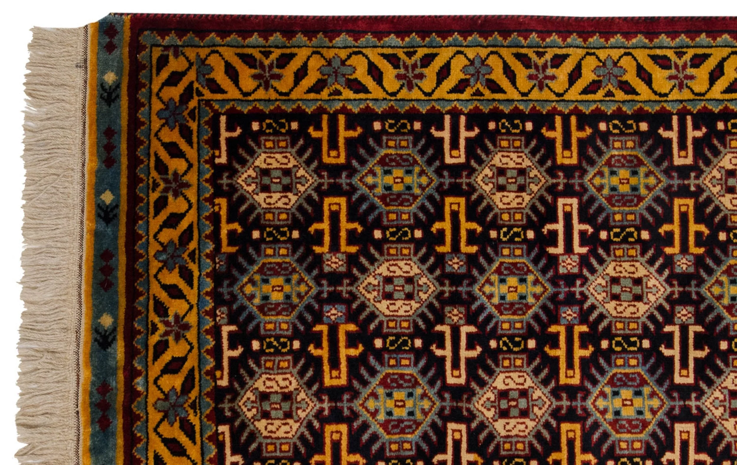 3x5 Vintage Indian Caucasian Design Rug - Image 4