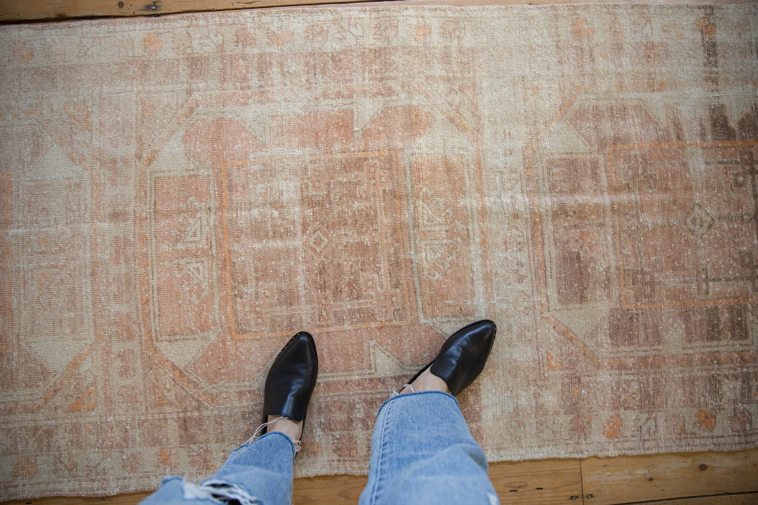 3x6.5 Vintage Distressed Fragment Oushak Rug Runner - Image 2