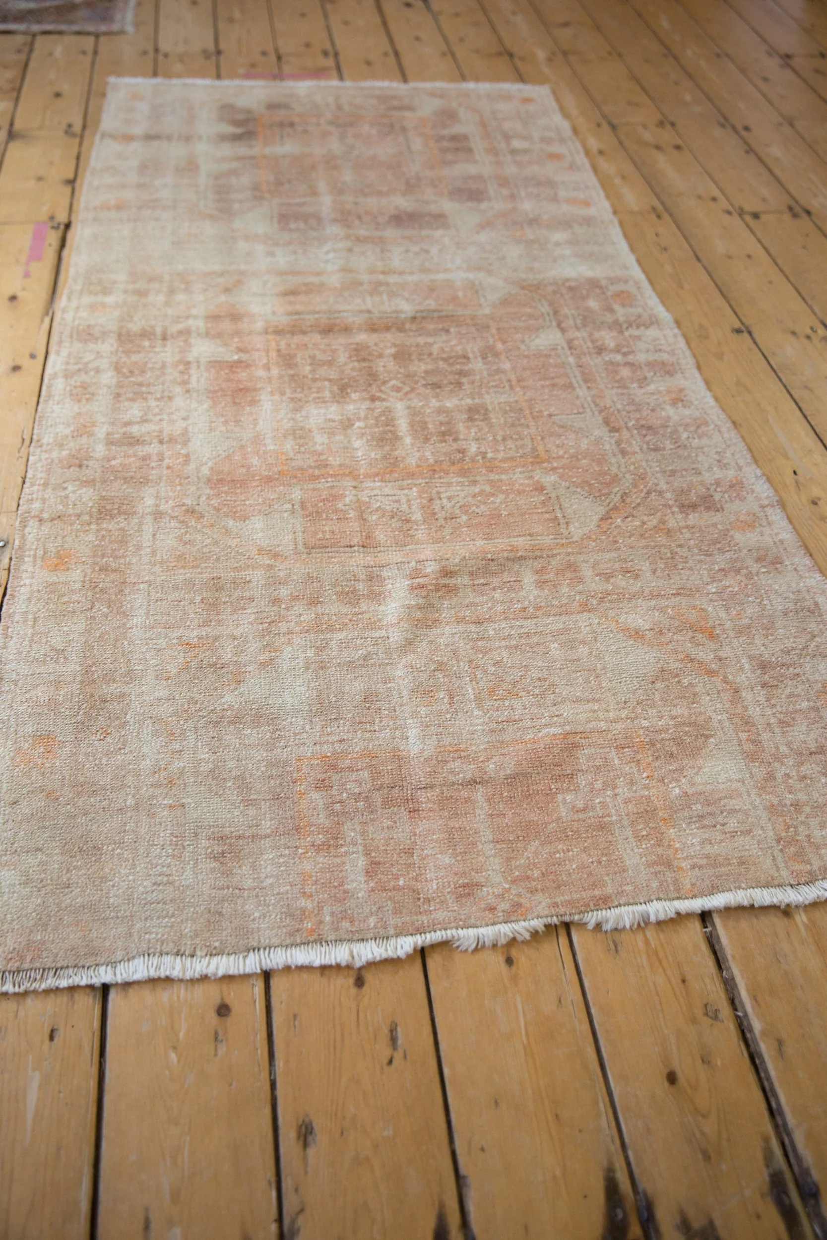 3x6.5 Vintage Distressed Fragment Oushak Rug Runner - Image 6