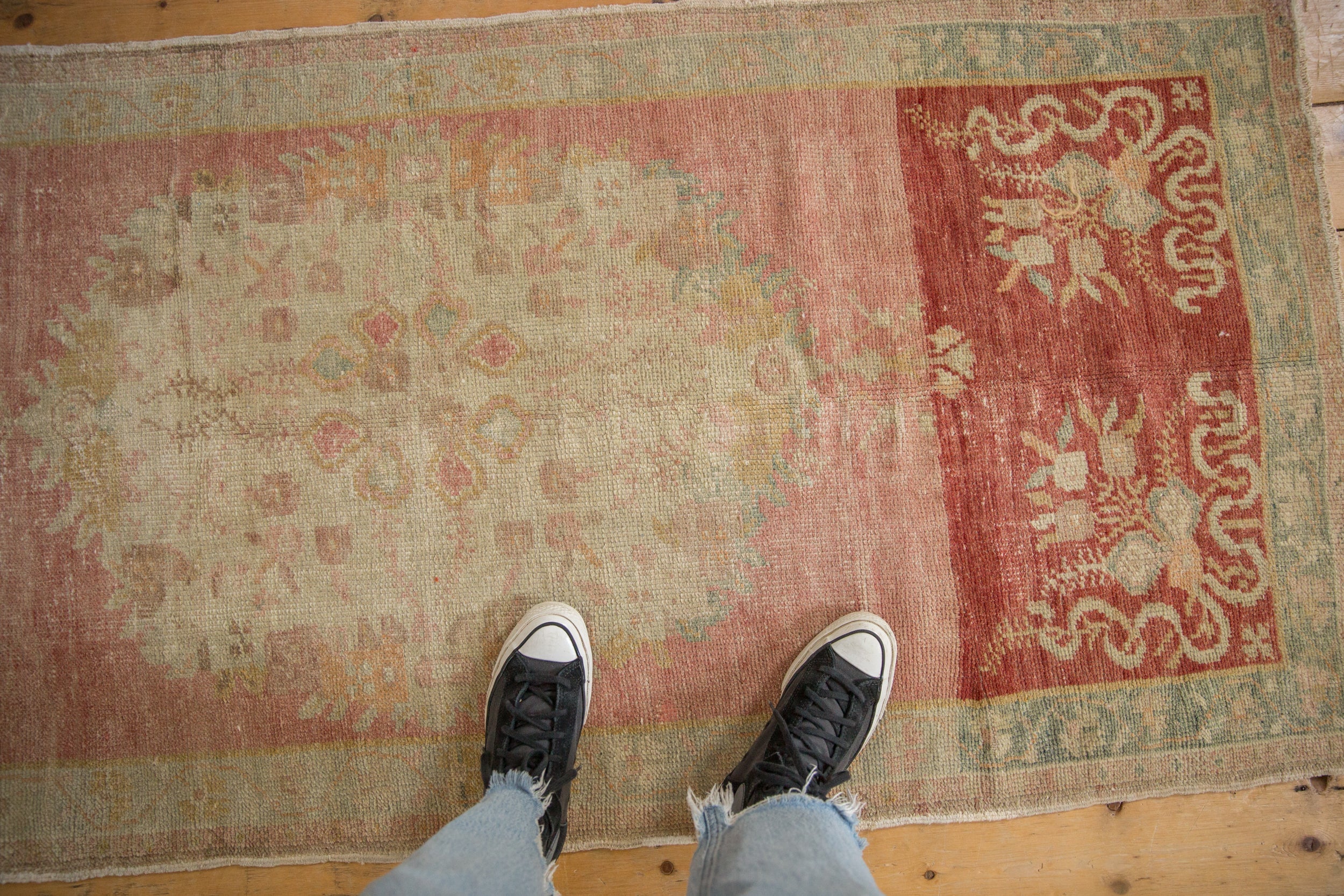 3x6.5 Vintage Distressed Oushak Rug Runner - Image 2
