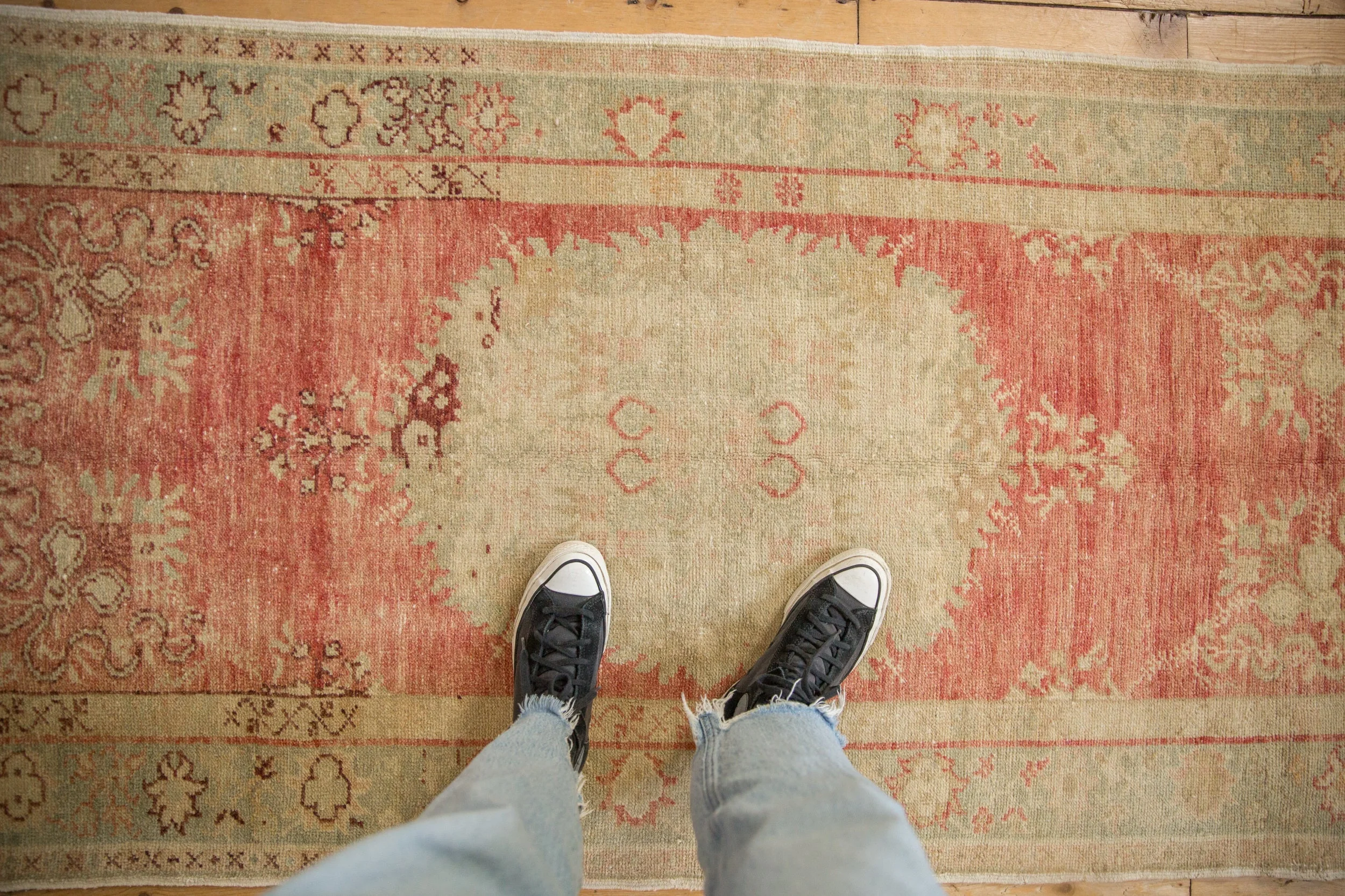 3x6.5 Vintage Distressed Oushak Rug Runner - Image 2