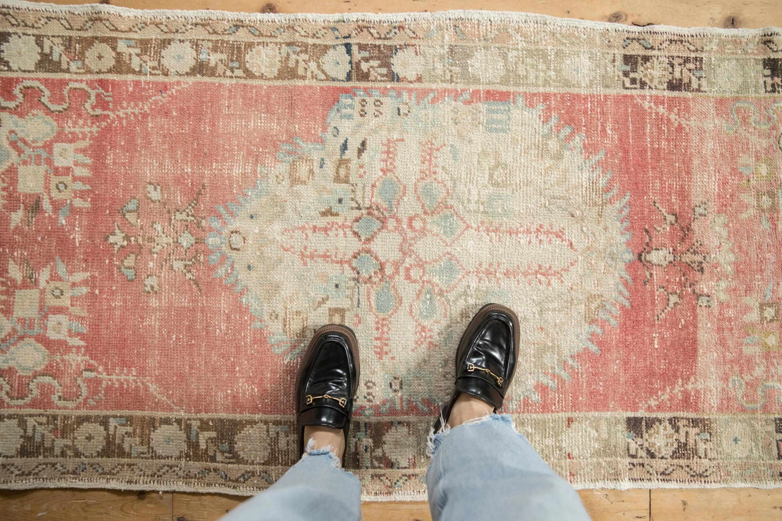3x6.5 Vintage Distressed Oushak Rug Runner - Image 2