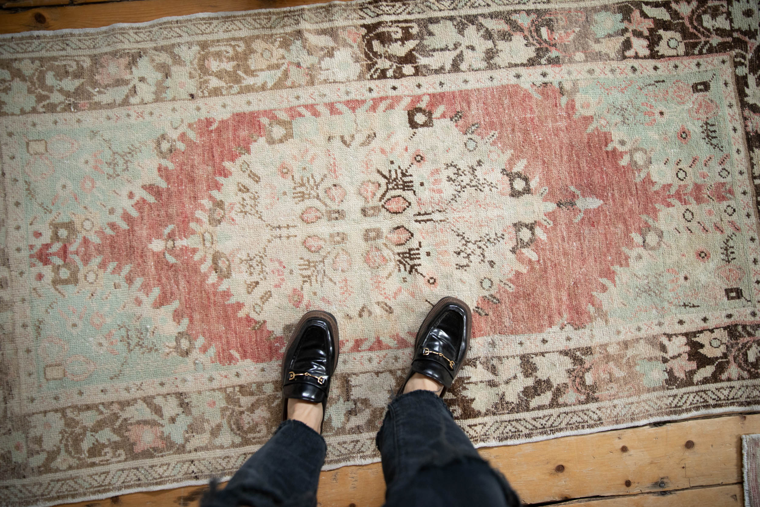 3x6.5 Vintage Distressed Oushak Rug Runner - Image 2