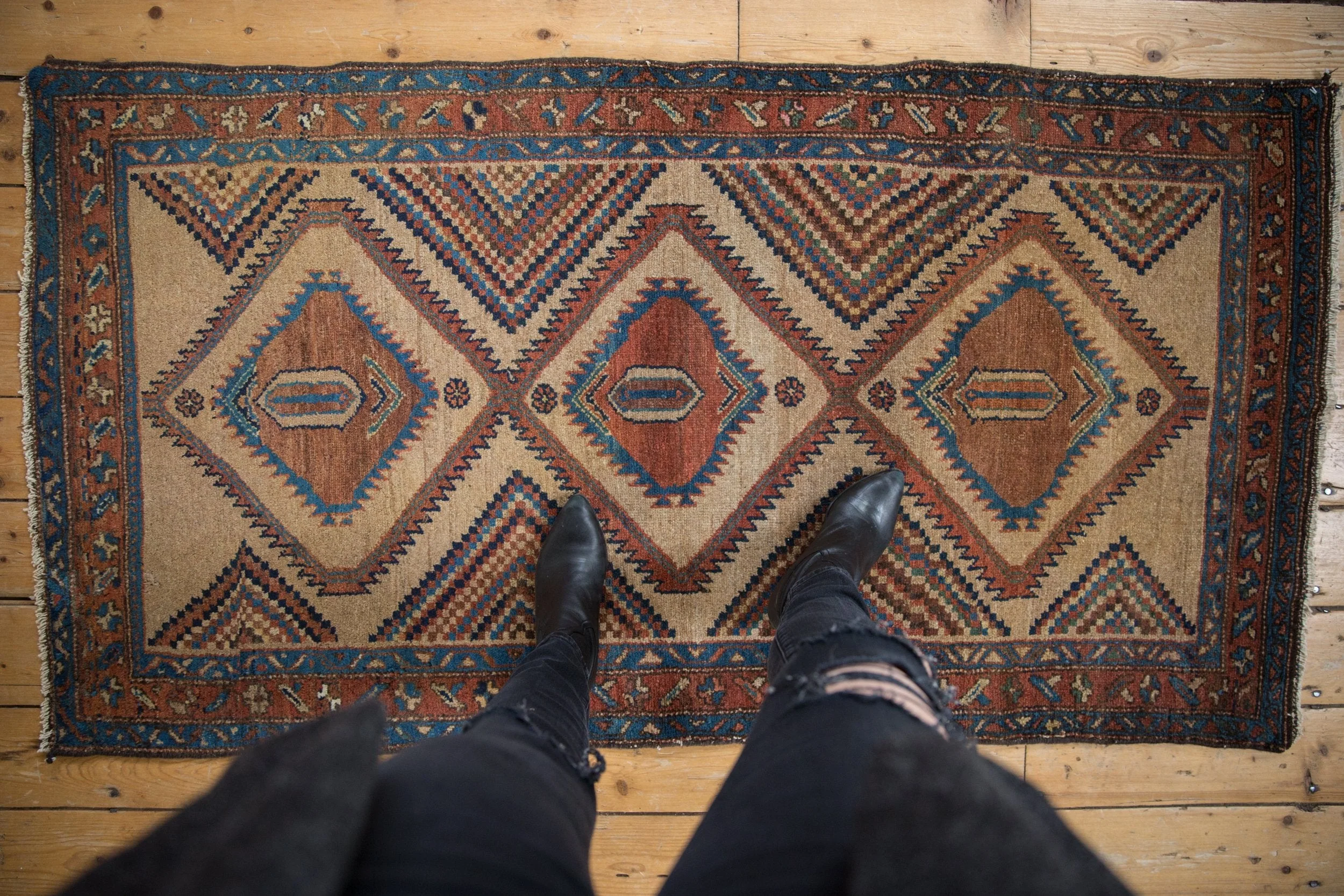 3x6 Antique Camel Hair Serab Rug Runner - Image 2